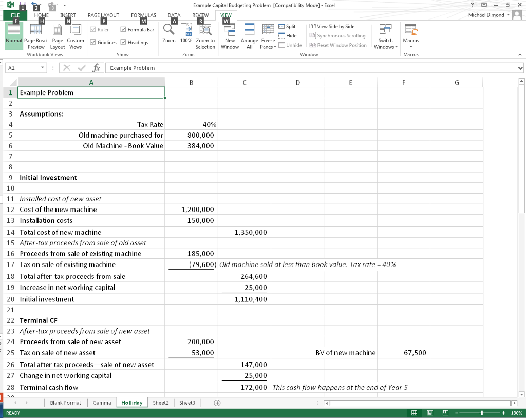 Capital Budgeting Template Xls