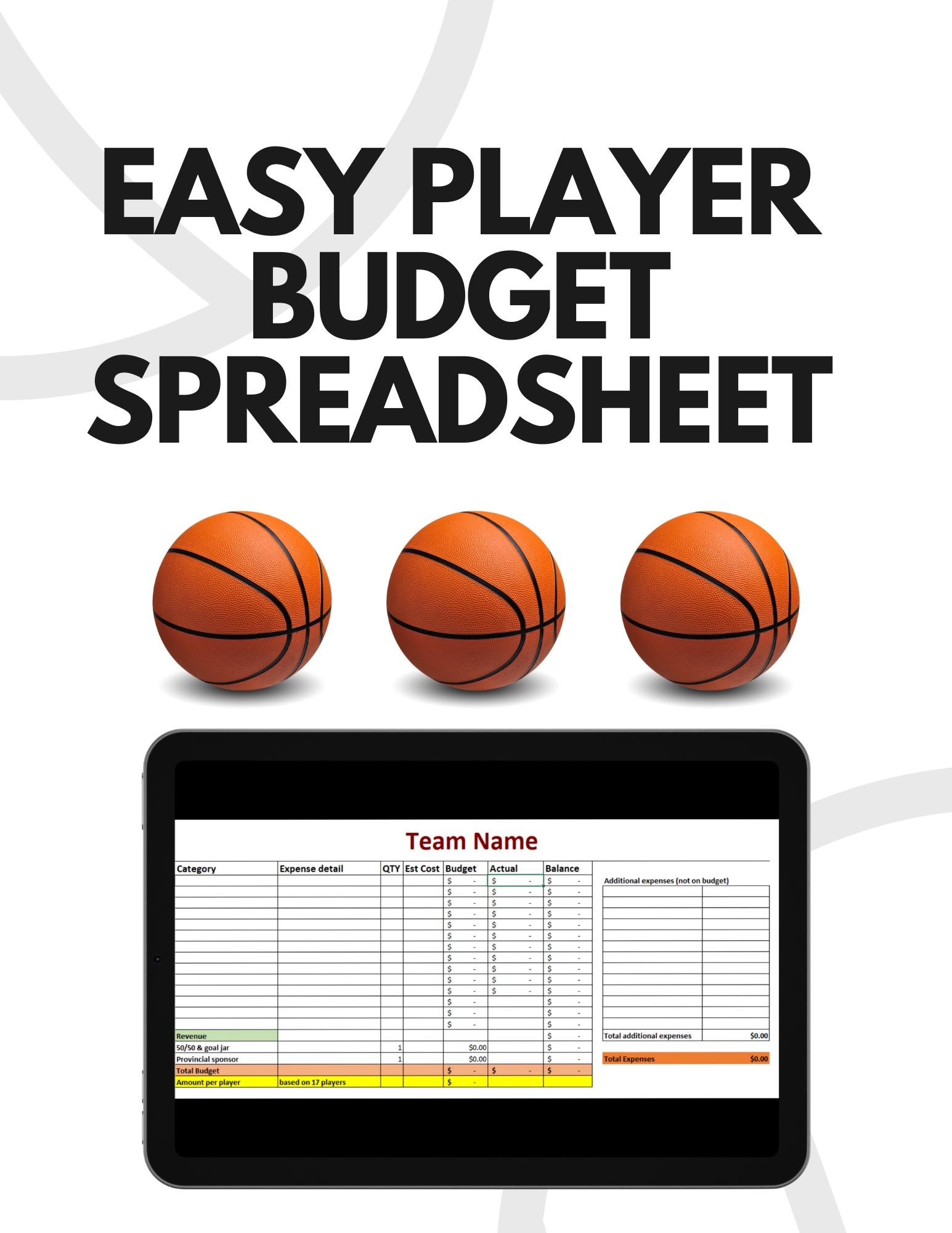 Sports Team Budget Template Etsy