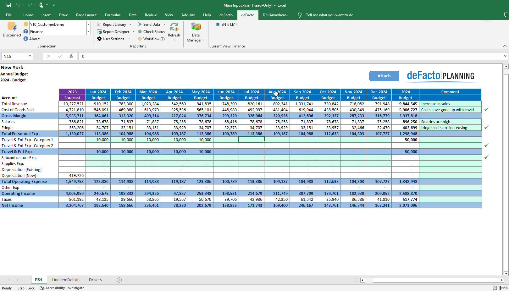 G&A Budget Template
