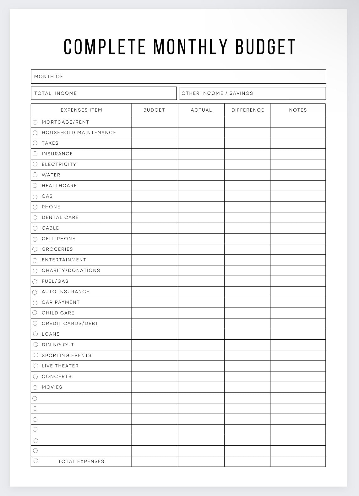 The Complete Budget Planner financial Planning paycheck Budget finance Binder savings Tracker finance financial Planning biweekly Budget Etsy