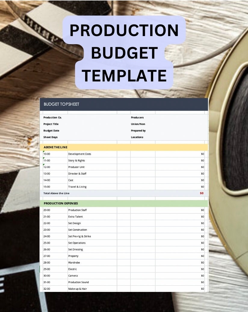 Theatre Production Budget Template Etsy