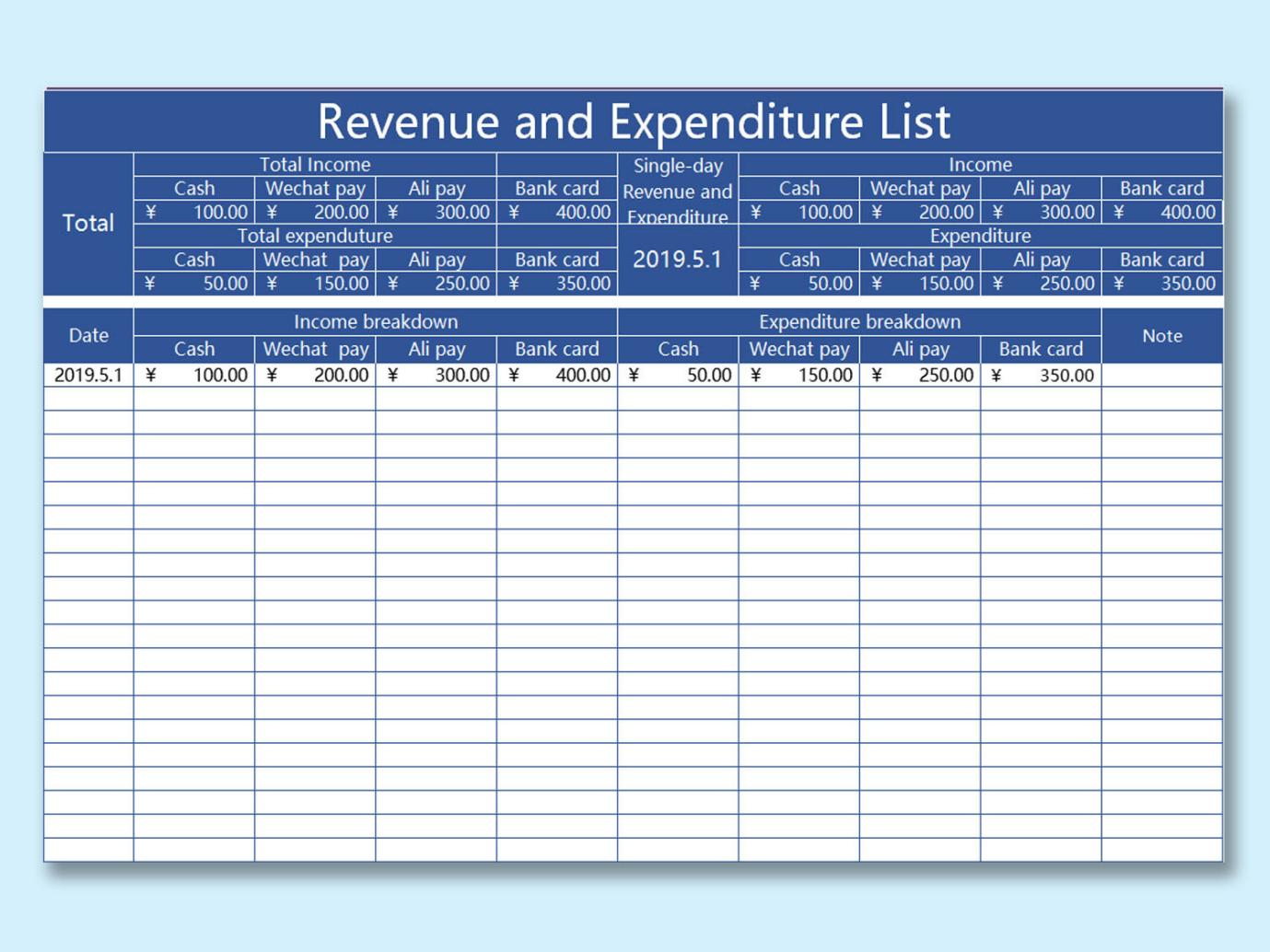 Accrual Budget Template