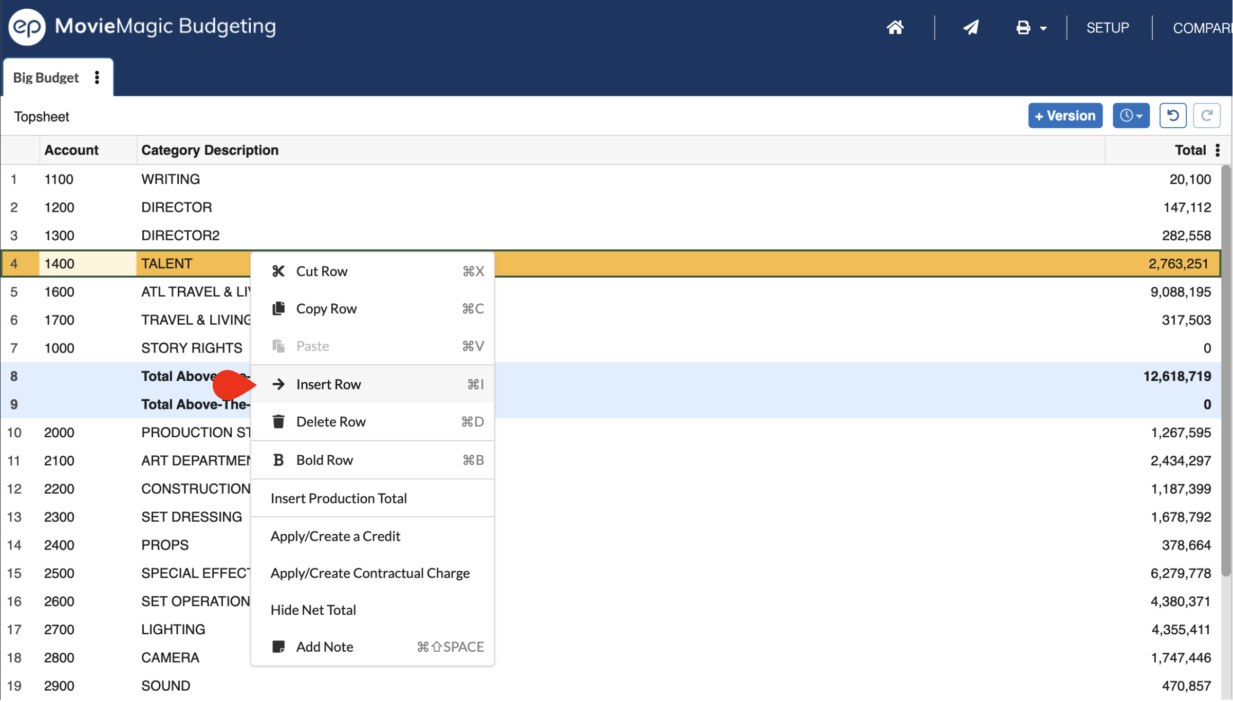 Movie Magic Budget Template