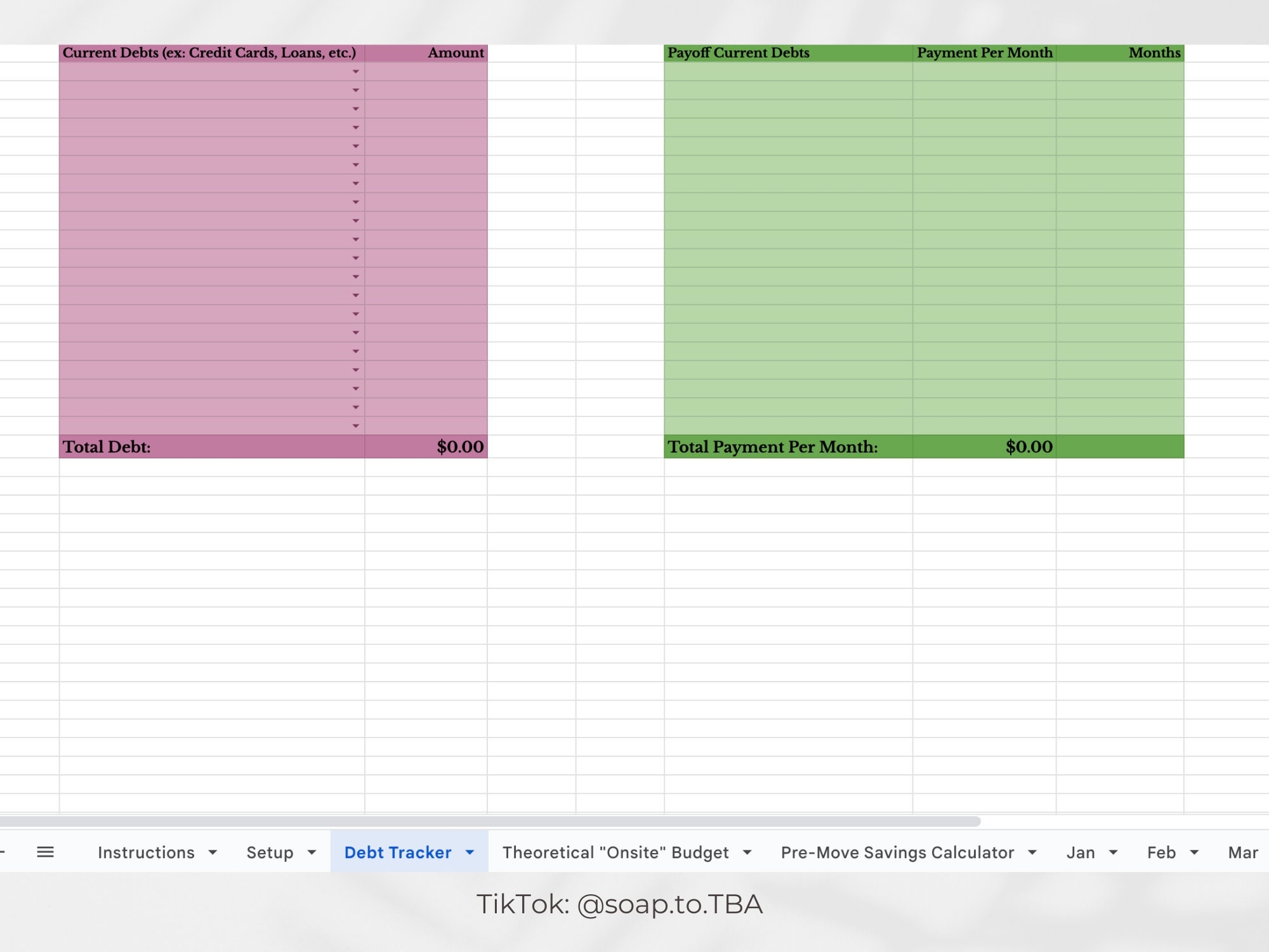 Moving Budget Template
