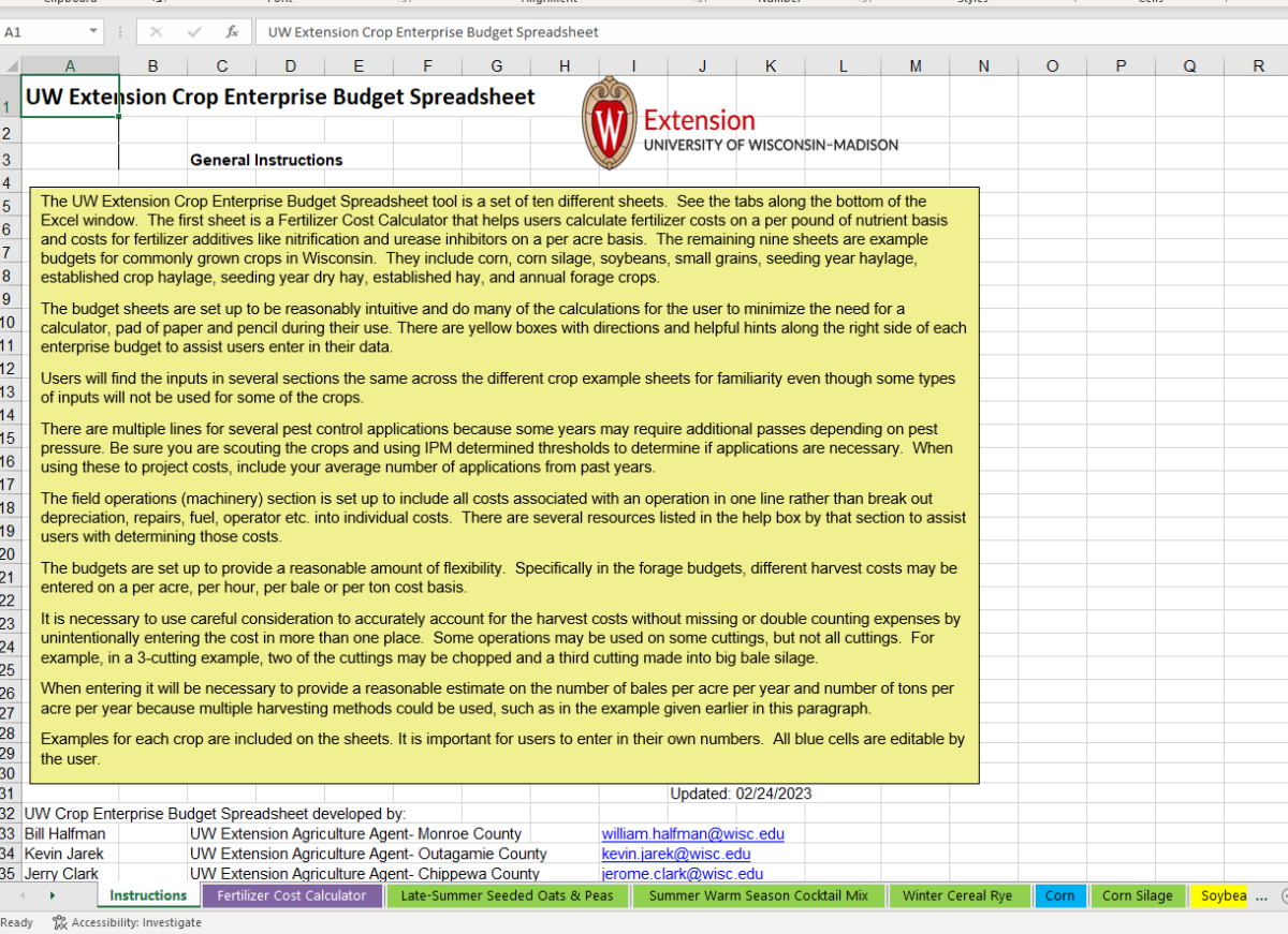 Using The Crop Enterprise Budget Tool Farm Management