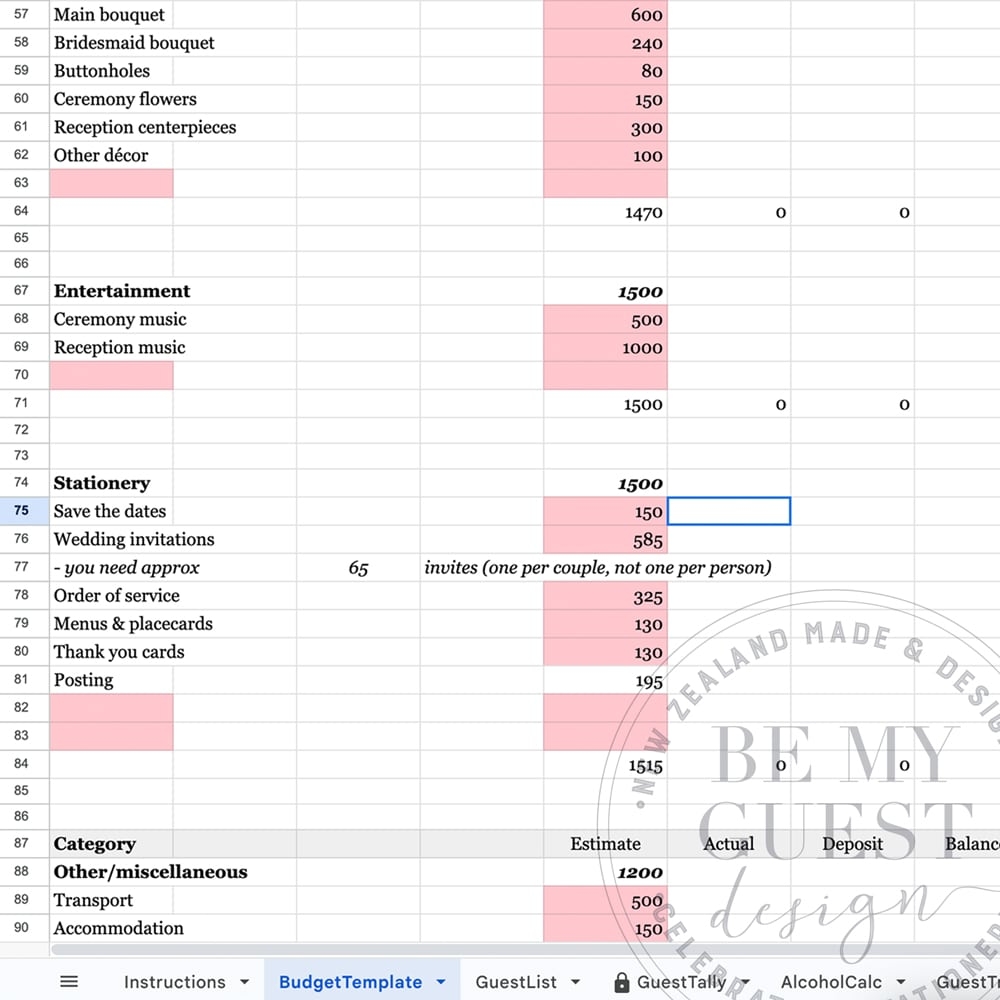Wedding Planning Templates Be My Guest Design