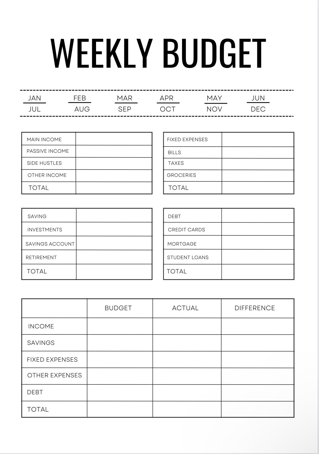 Weekly Budget biweekly Budget budget Template budget By Paycheck financial Planning budget Binder saving Money paycheck Budget budget Sheet Etsy