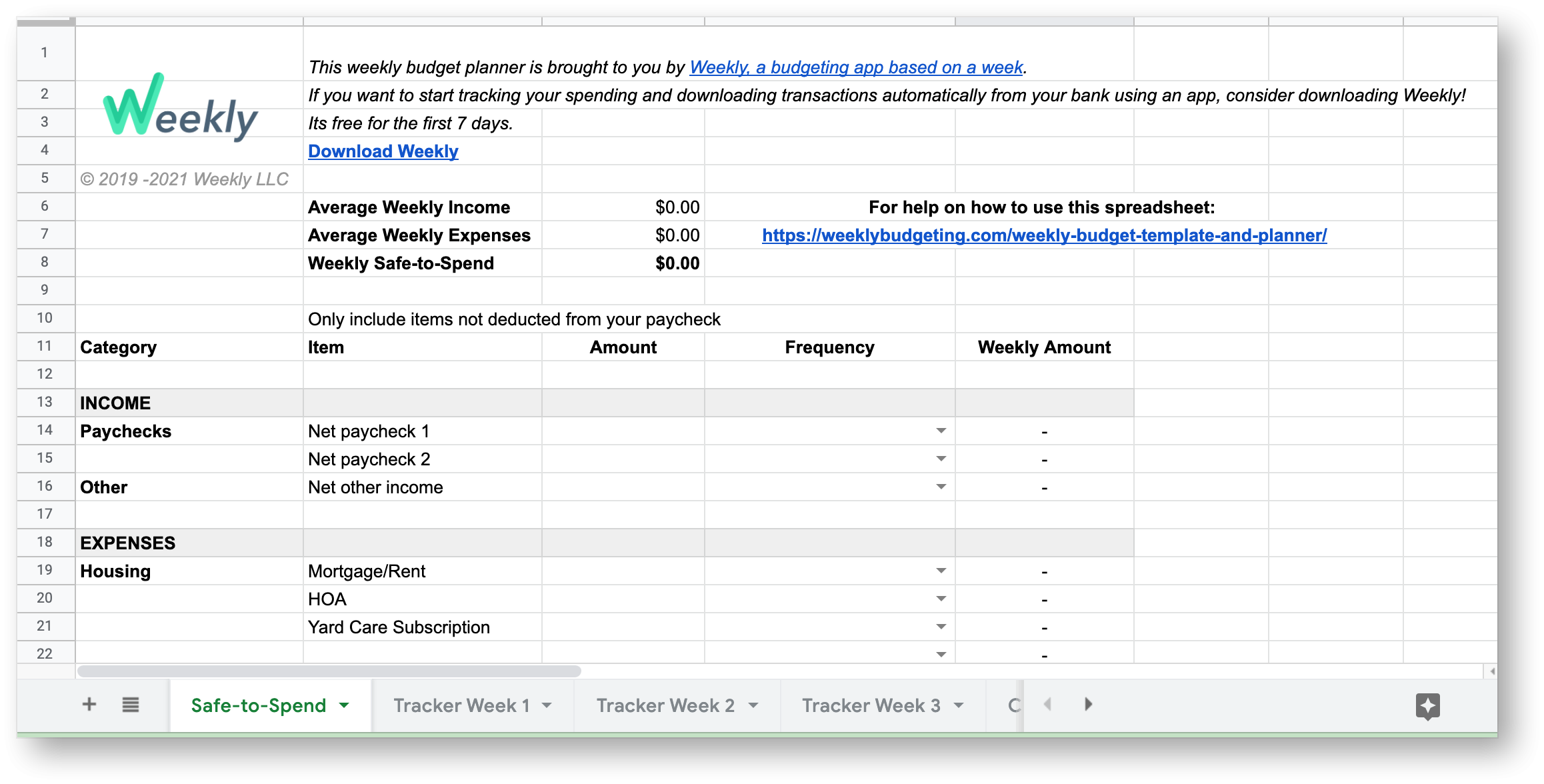 Weekly Budget Template Free Download Weekly A Budget Planner 