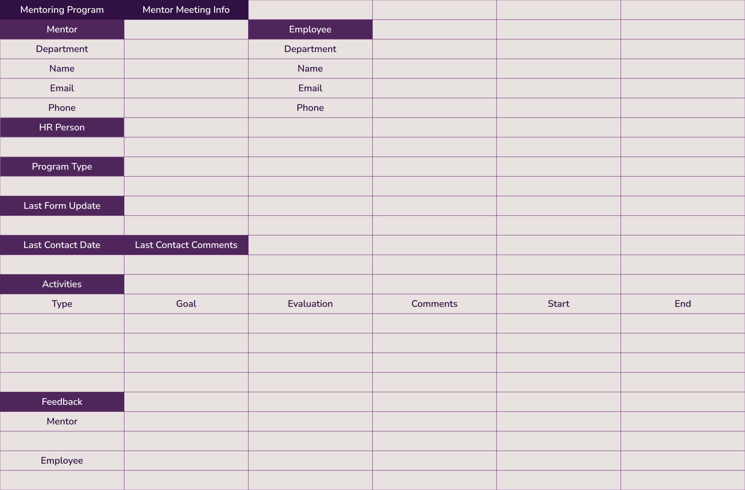 What Is A Mentorship Program Template