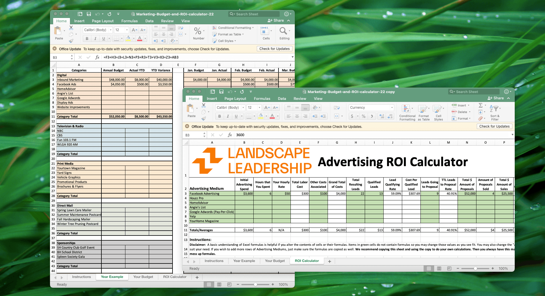 Landscaping Budget Template