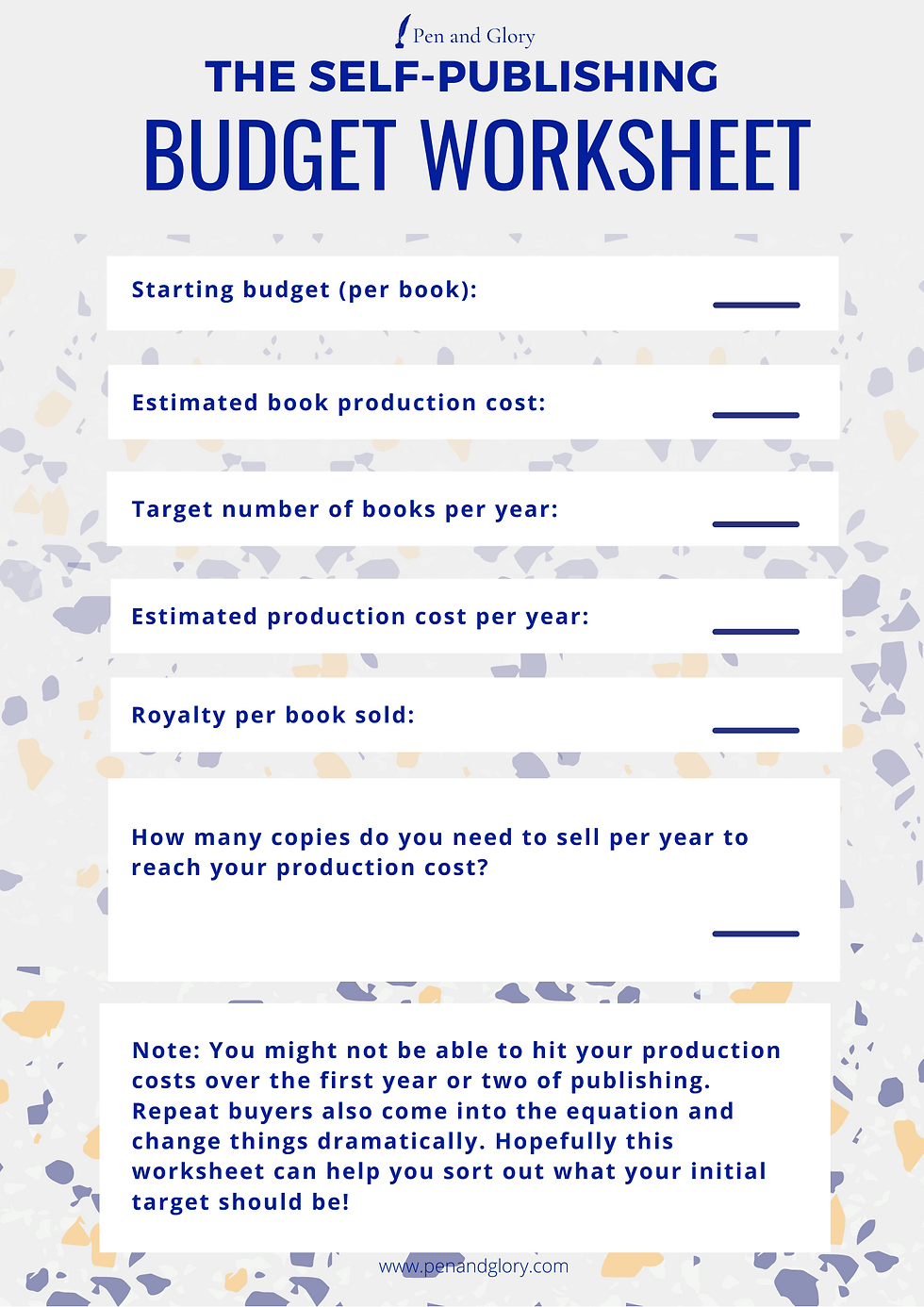 Book Publishing Budget Template