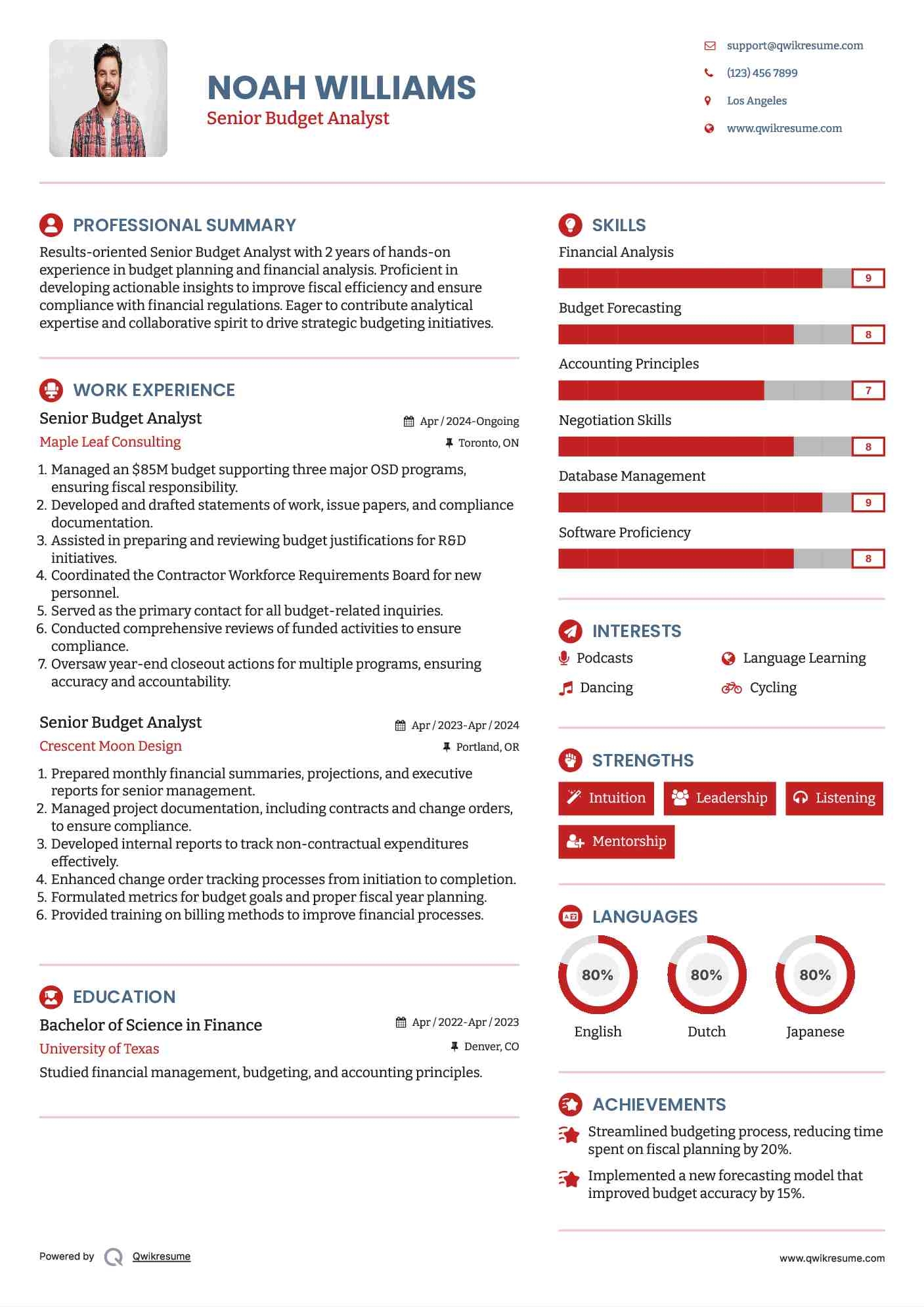 Senior Budget Template