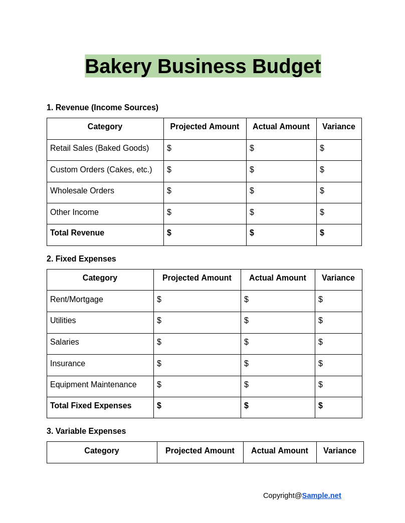 Strict Budget Template