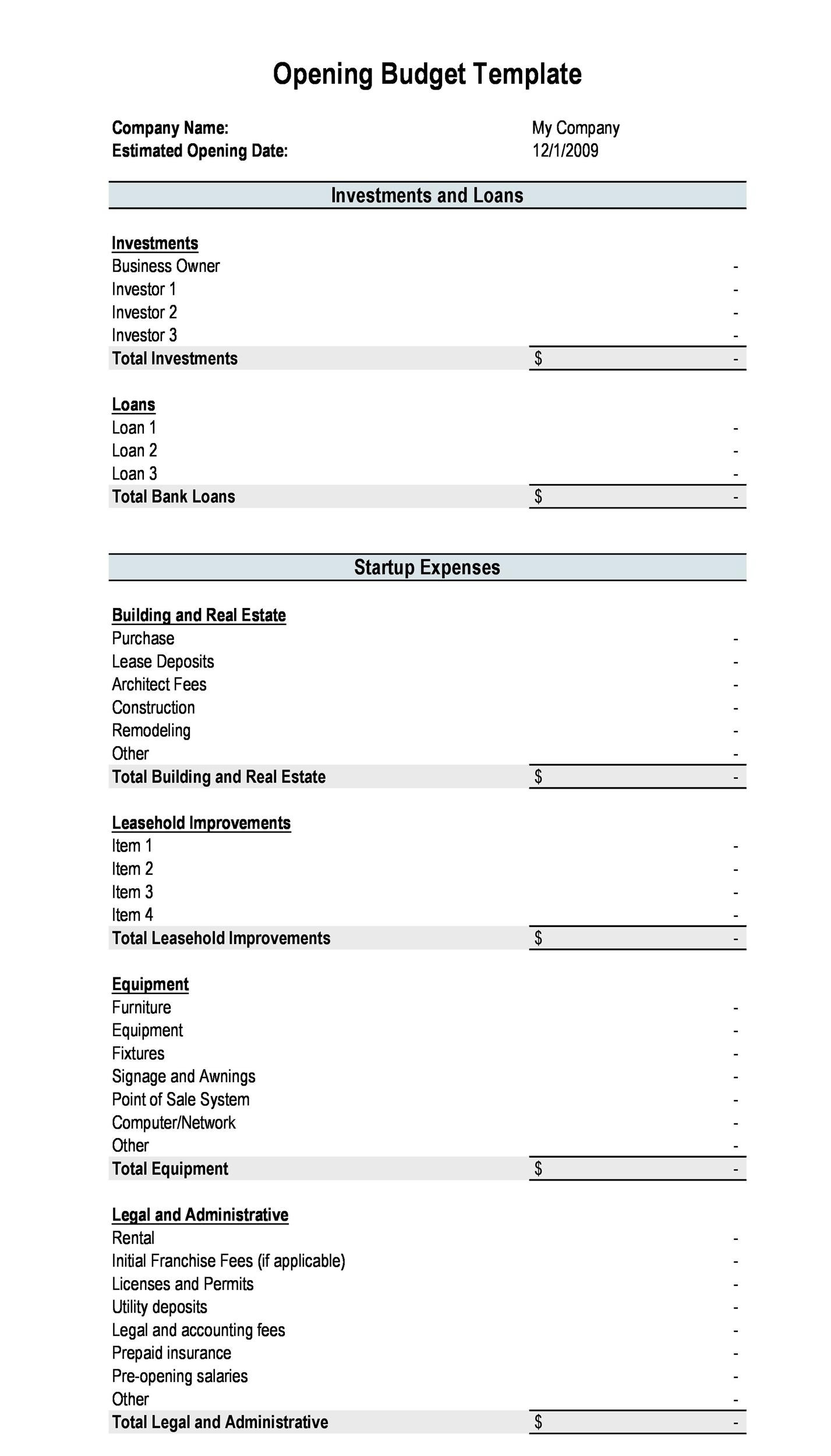 50 Best Startup Budget Templates Free Download TemplateLab