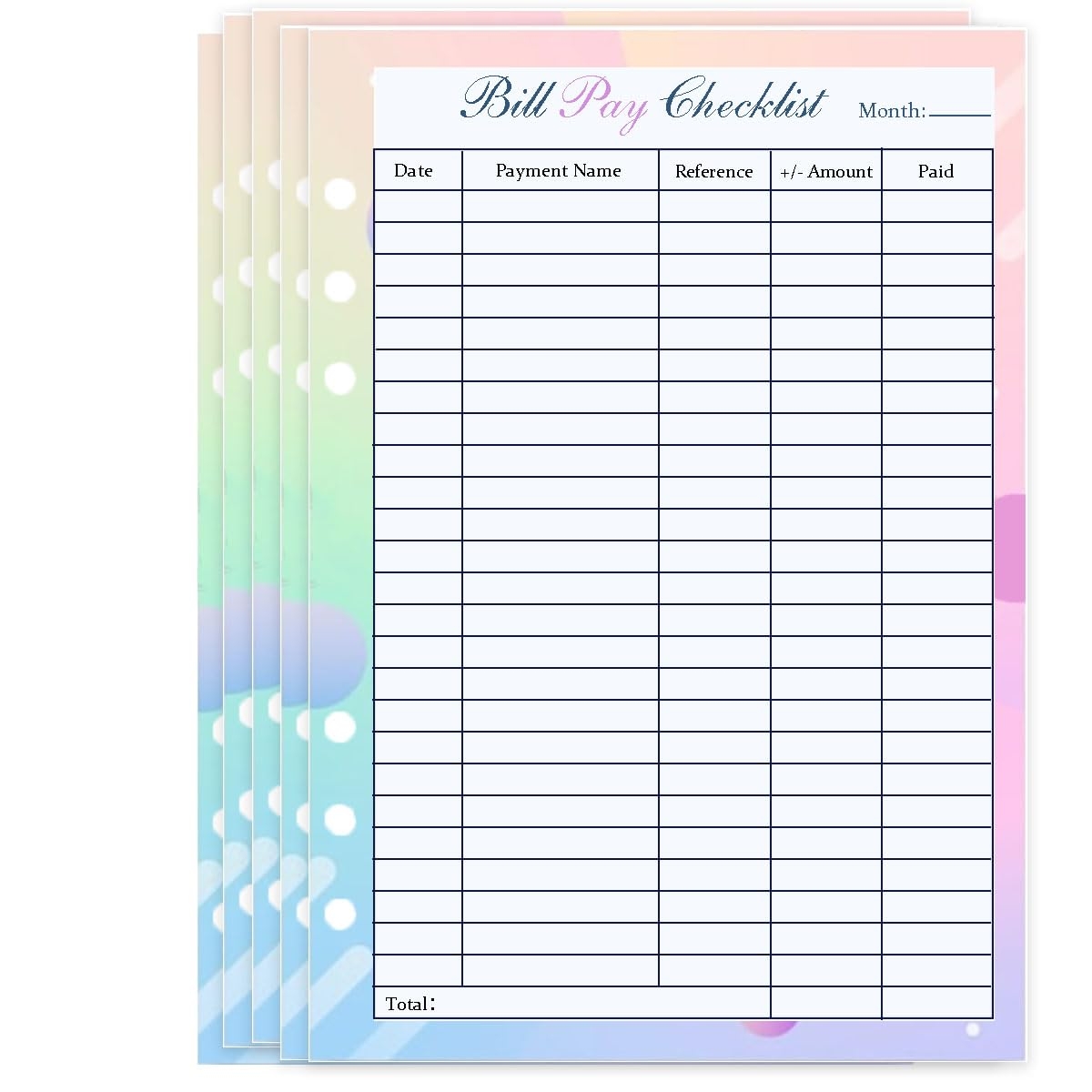 Amazon Generic Payment Checklist Refills Paper Colorful Amazon Generic Payment Checklist Refills Paper Colorful