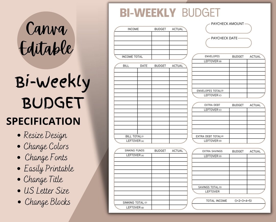 Bi weekly Budget Overview Template Printable Canva Editable Paycheck Budget Budget Binder Budget Planner Budget Template A4 Letter PDF Etsy Bi weekly Budget Overview Template Printable Canva Editable Paycheck Budget Budget Binder Budget Planner Budget Template A4 Letter PDF Etsy