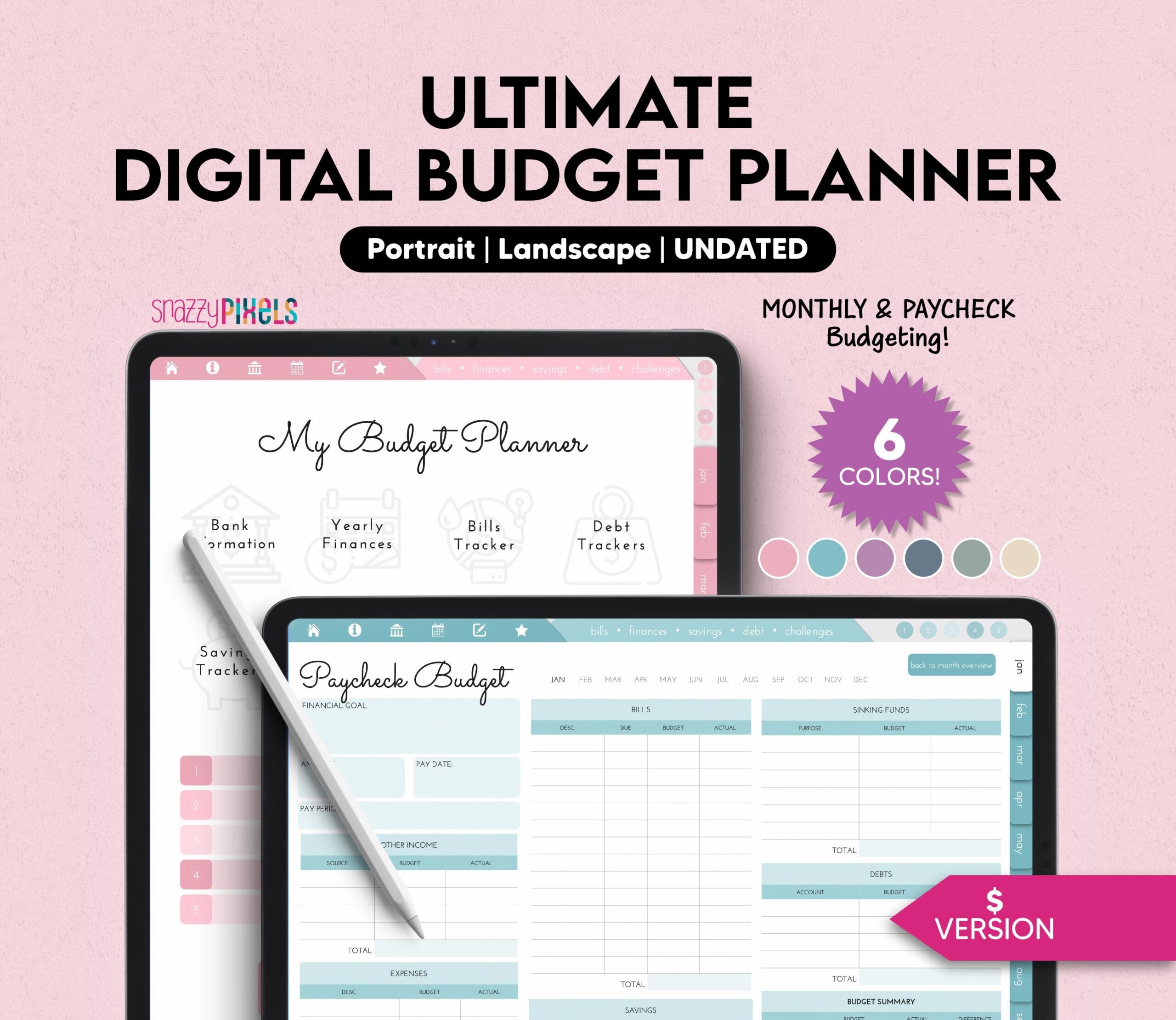 Budget Template Samsung Notes Etsy