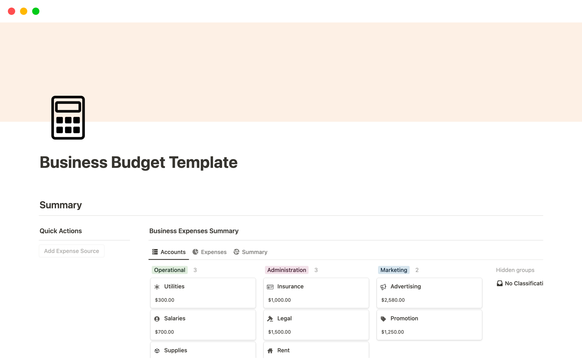 Business Budget Template By Theaccountantguy FinanceGuy Notion Marketplace