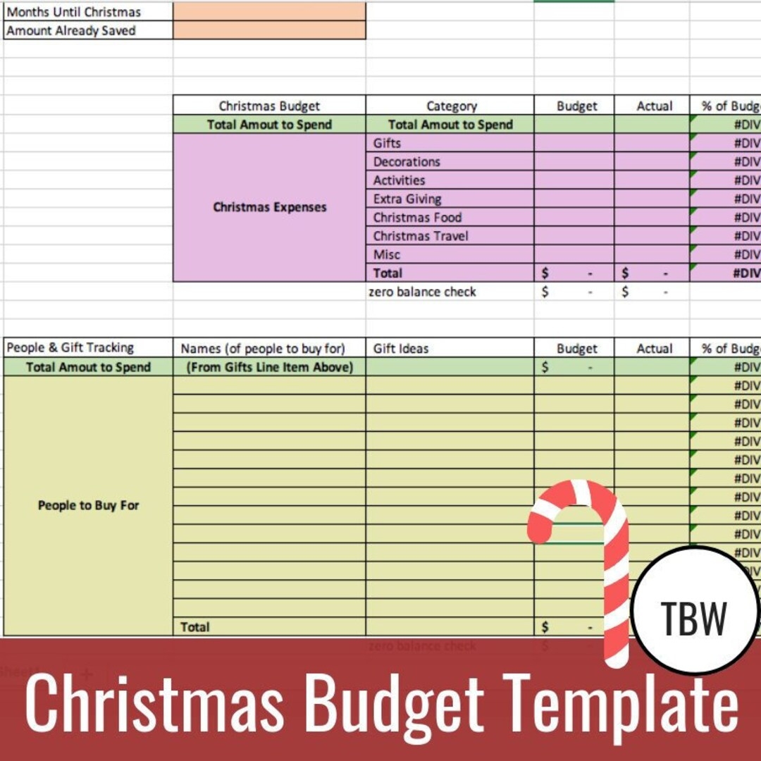 Christmas Budget Template Etsy UK