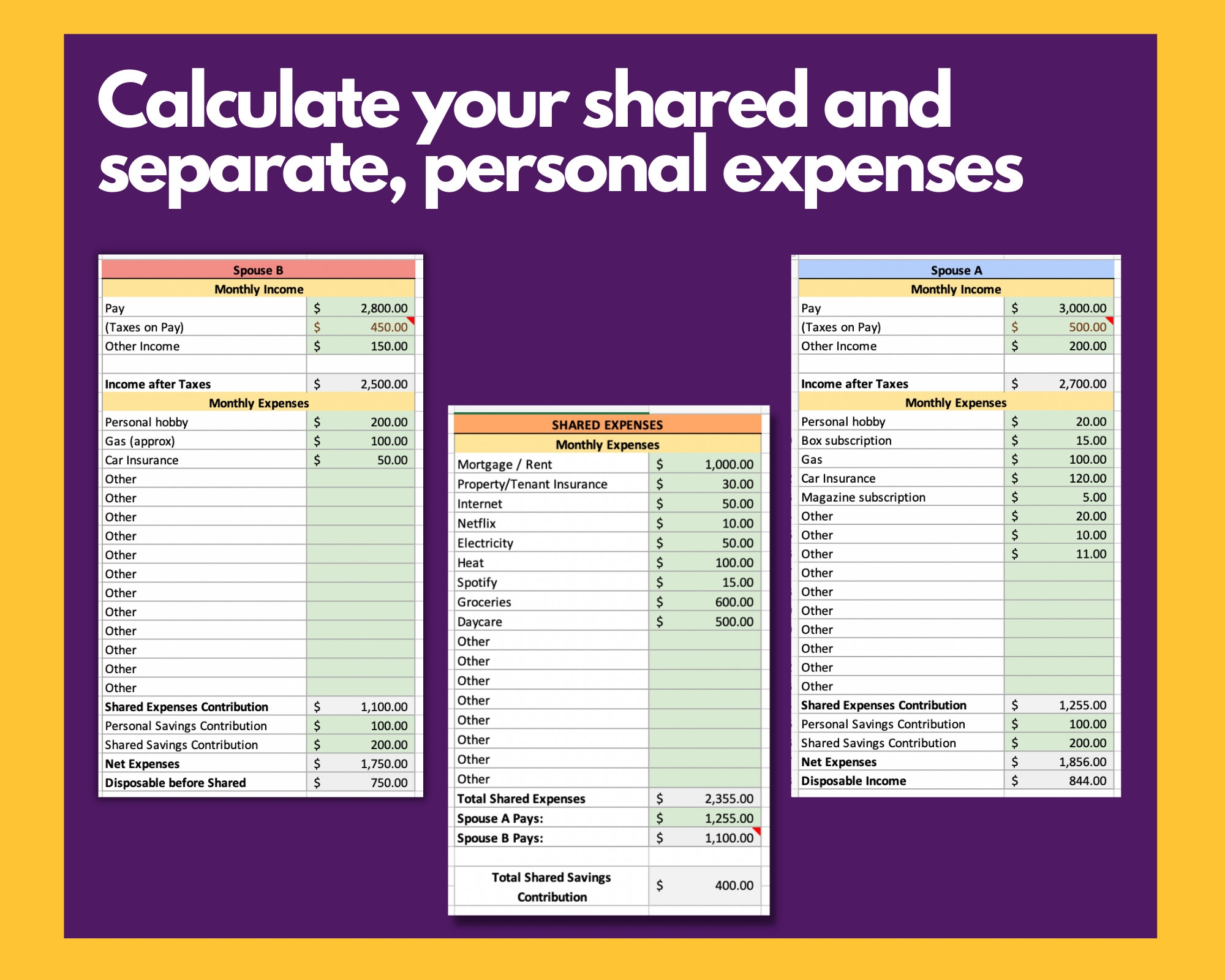 Shared Budget Template
