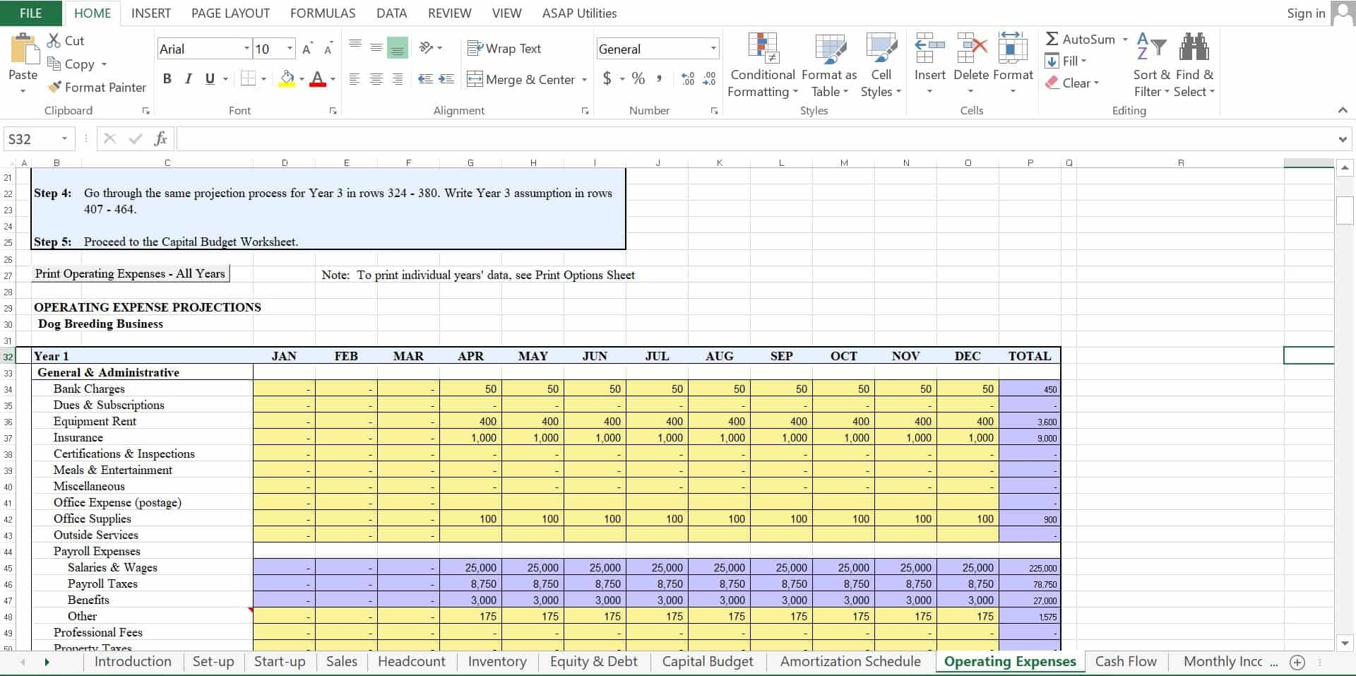 Dog Budget Template