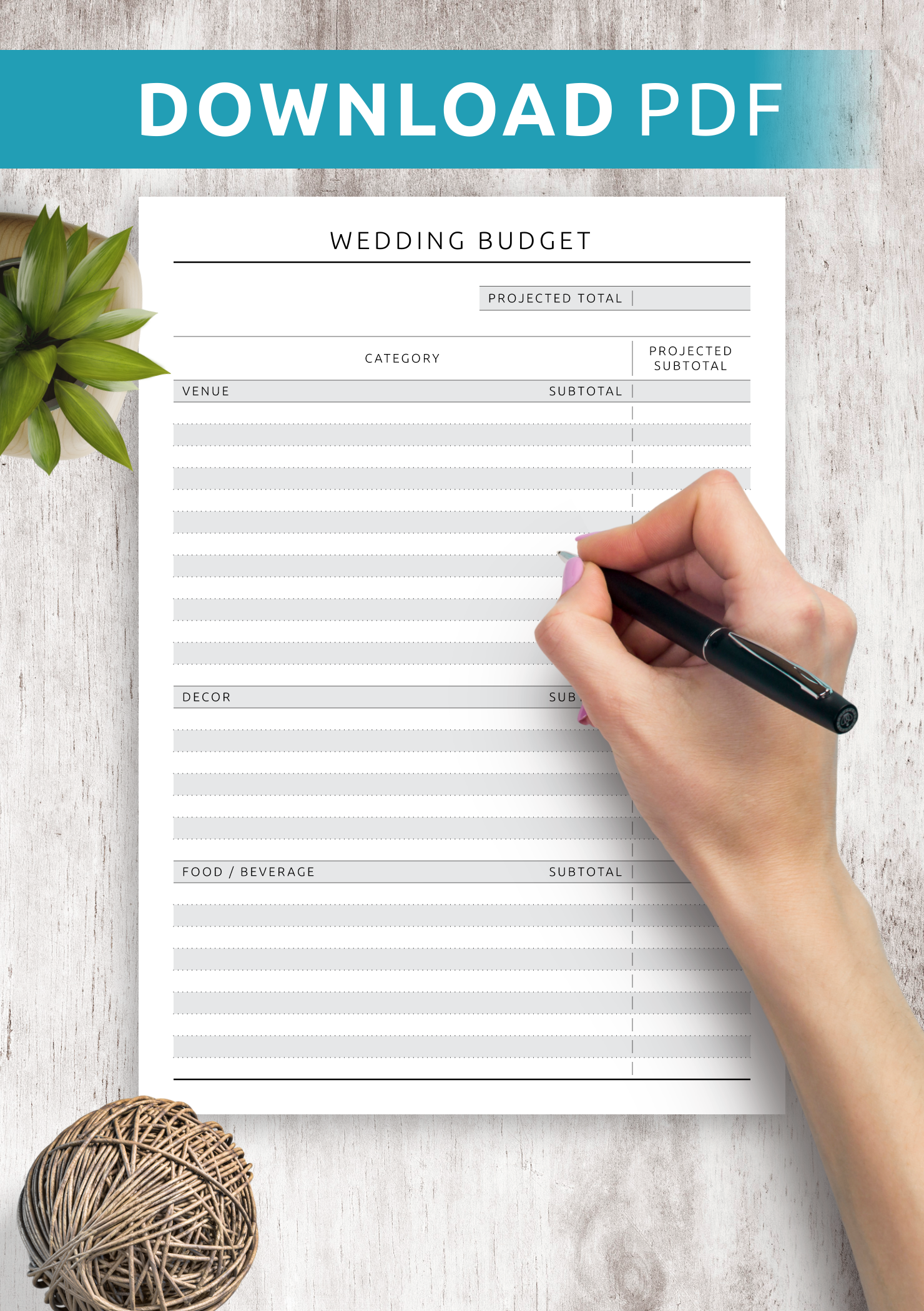 Wedding Budget Template Free Download