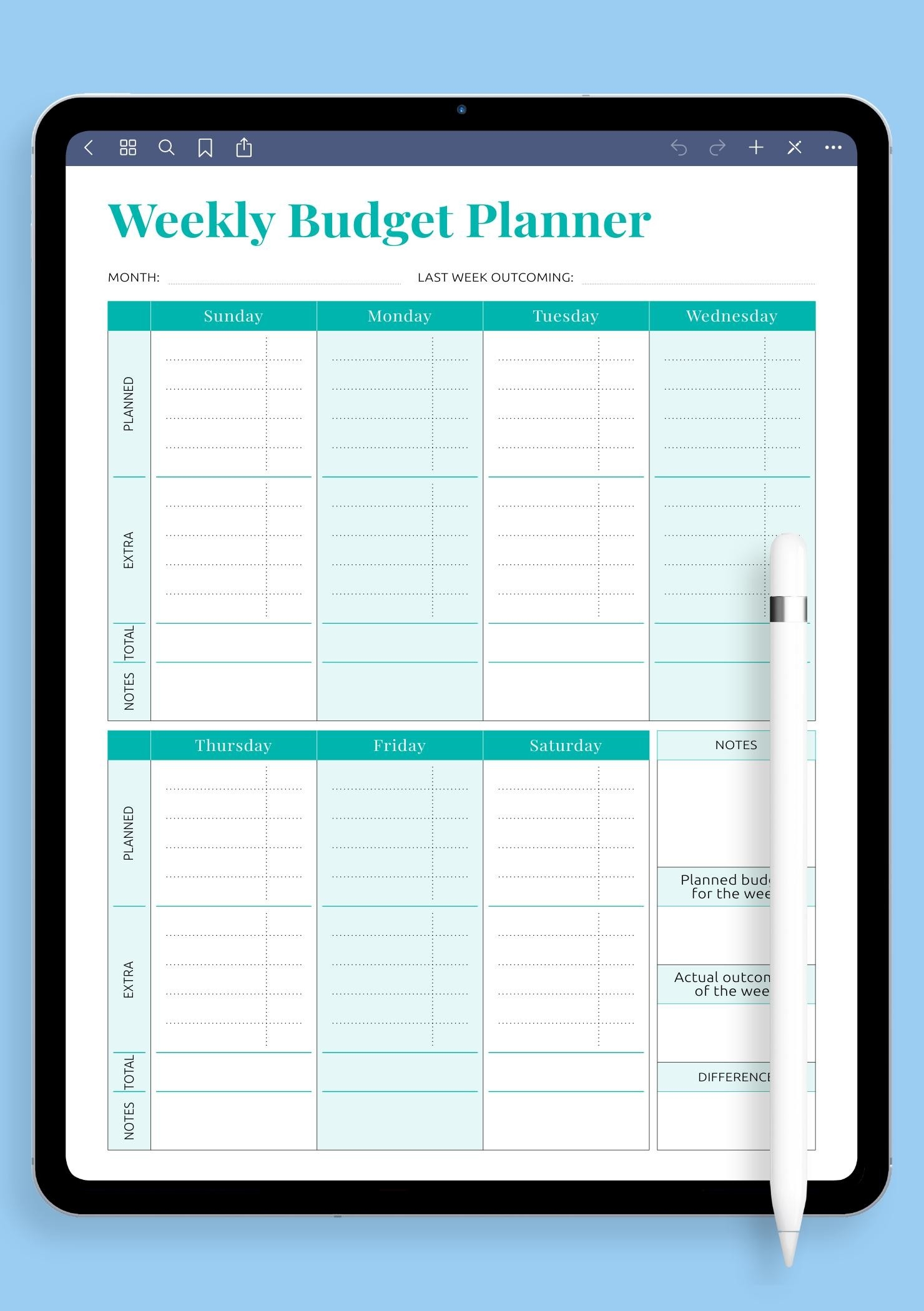 Download Simple Weekly Budget Template PDF Easy To Use