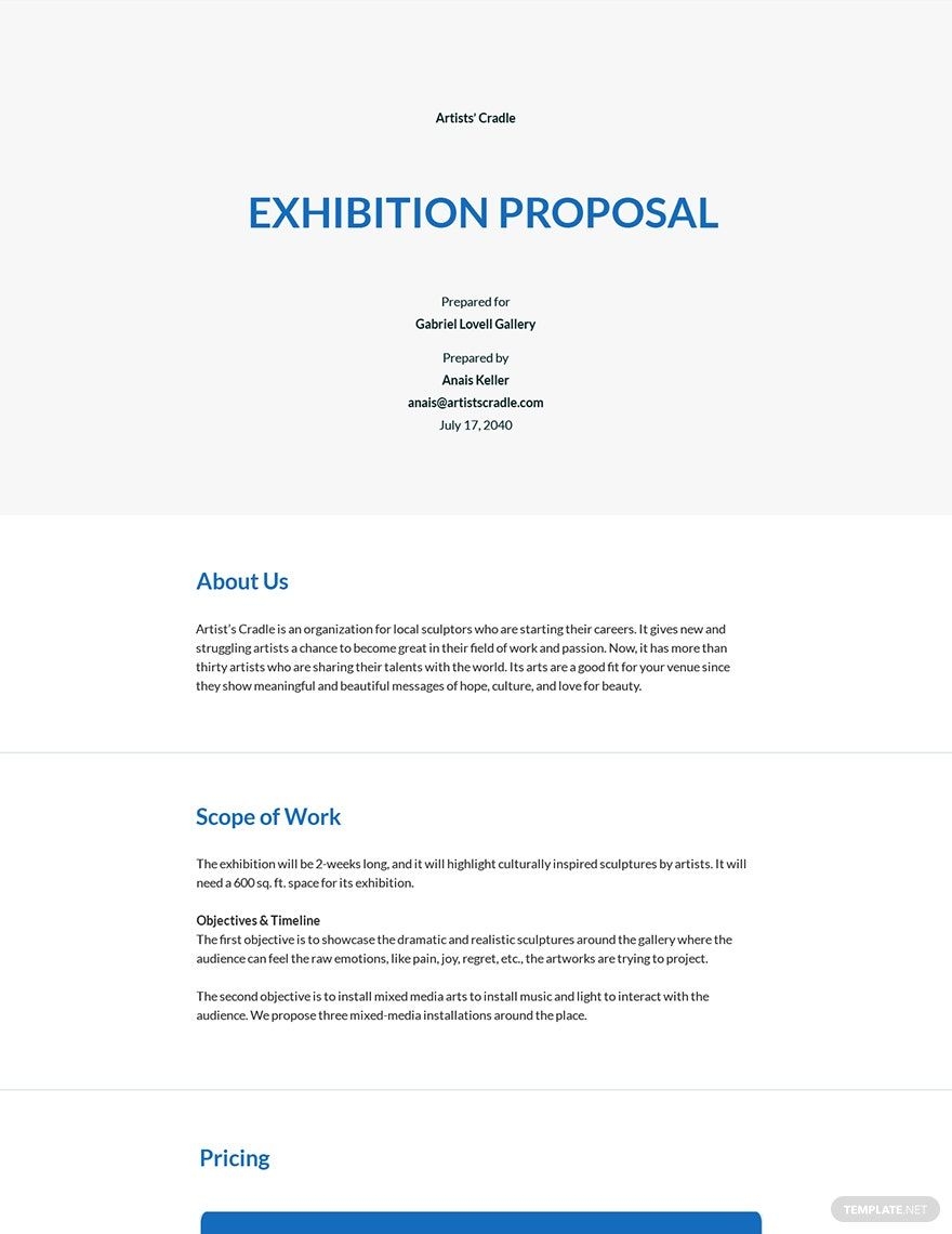 Editable Exhibition Proposal Templates In Word To Download