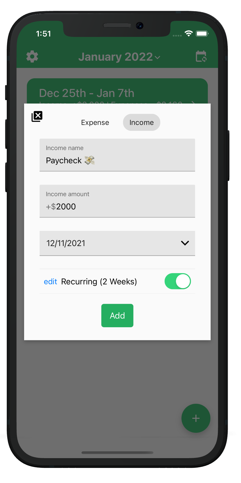 EveryTwo App Biweekly Budgeting