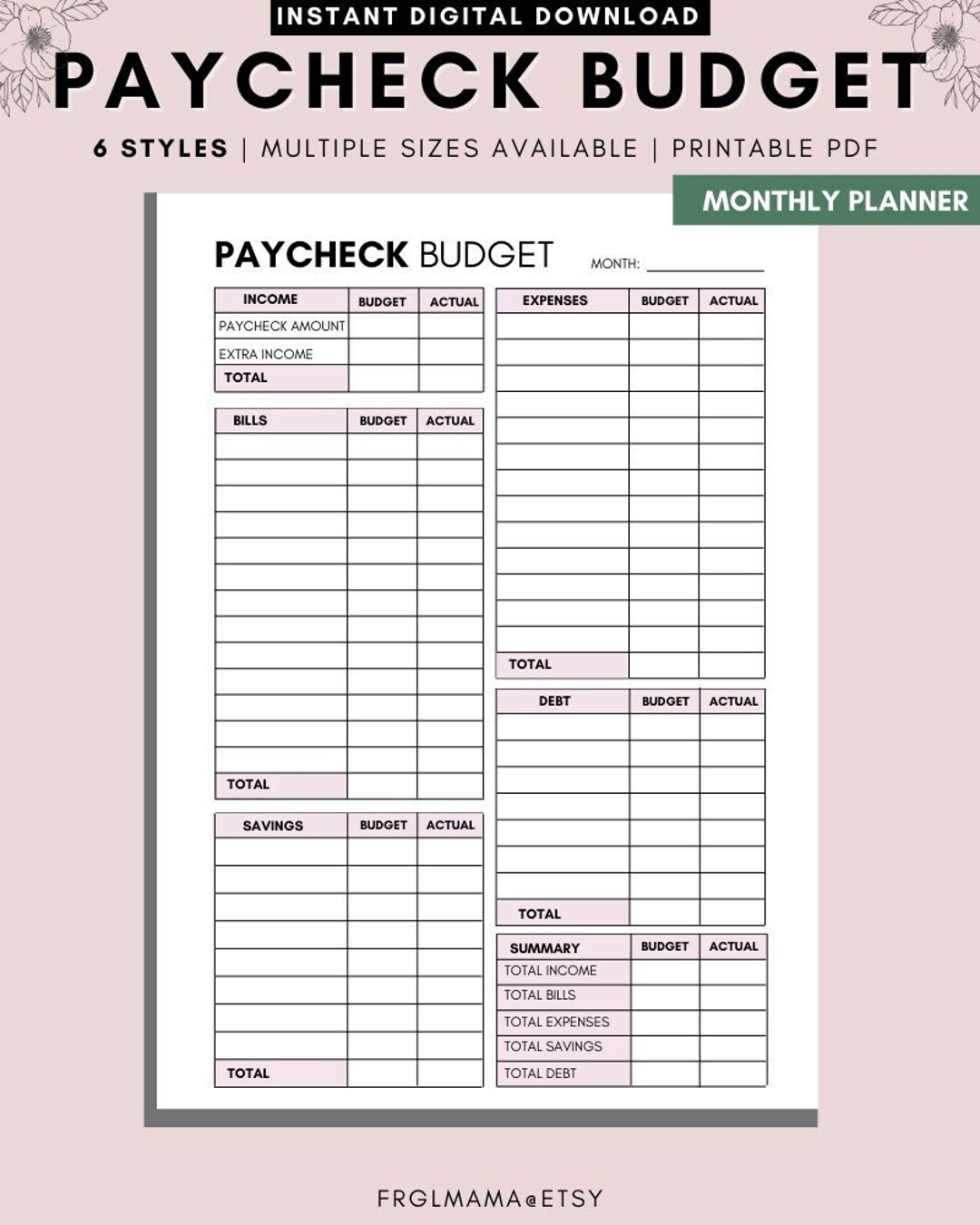 Household Budget Template Nz
