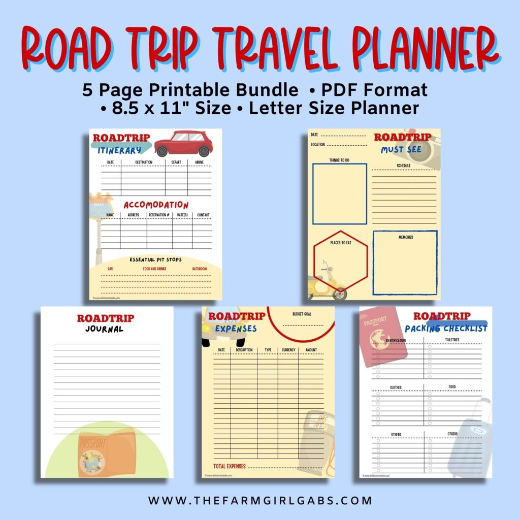 Family Road Trip Planner Farm Girl Designs