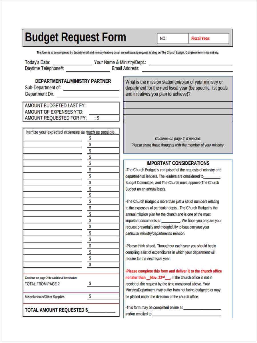 FREE 10 Church Budget Form Samples PDF MS Word Google Docs Excel