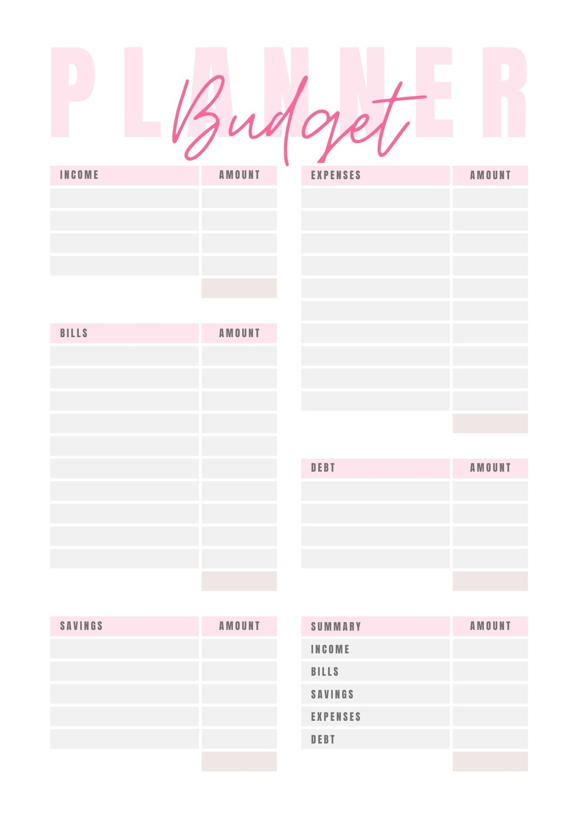 Free And Customizable Budget Templates