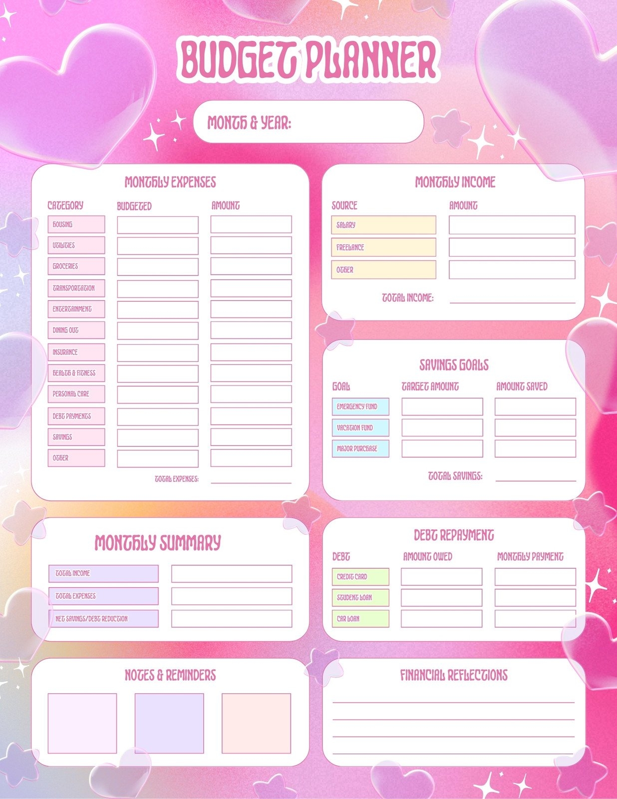 Pretty Budget Template