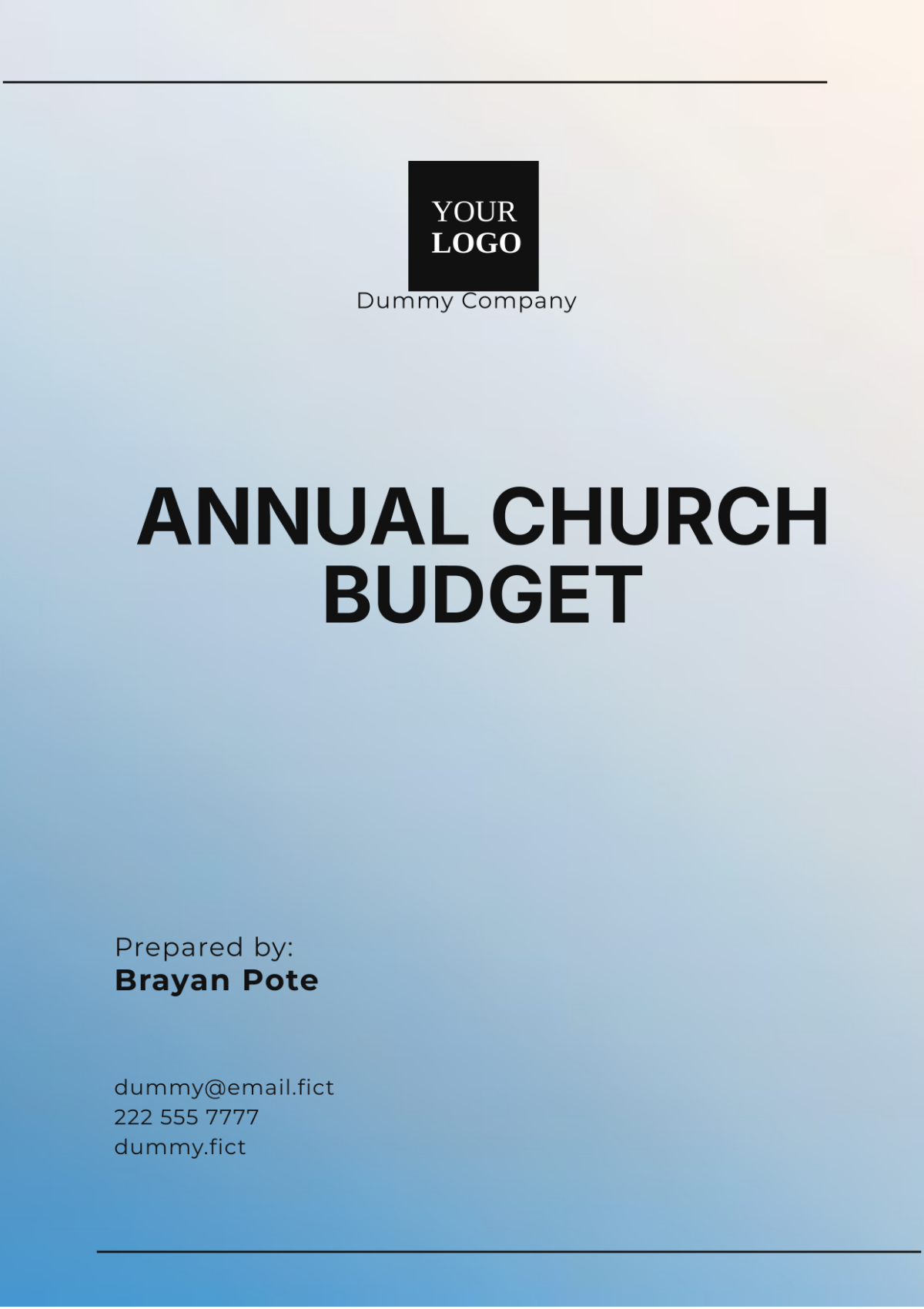Free Church Budget Templates Editable And Printable