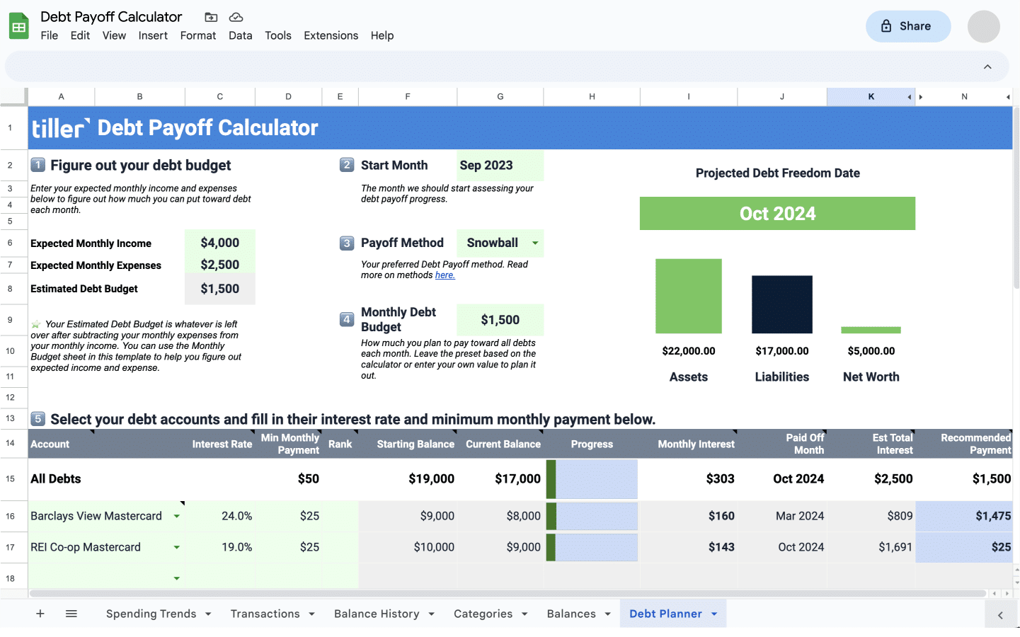 Free Debt Payoff Calculator To Plan Your Financial Freedom Tiller