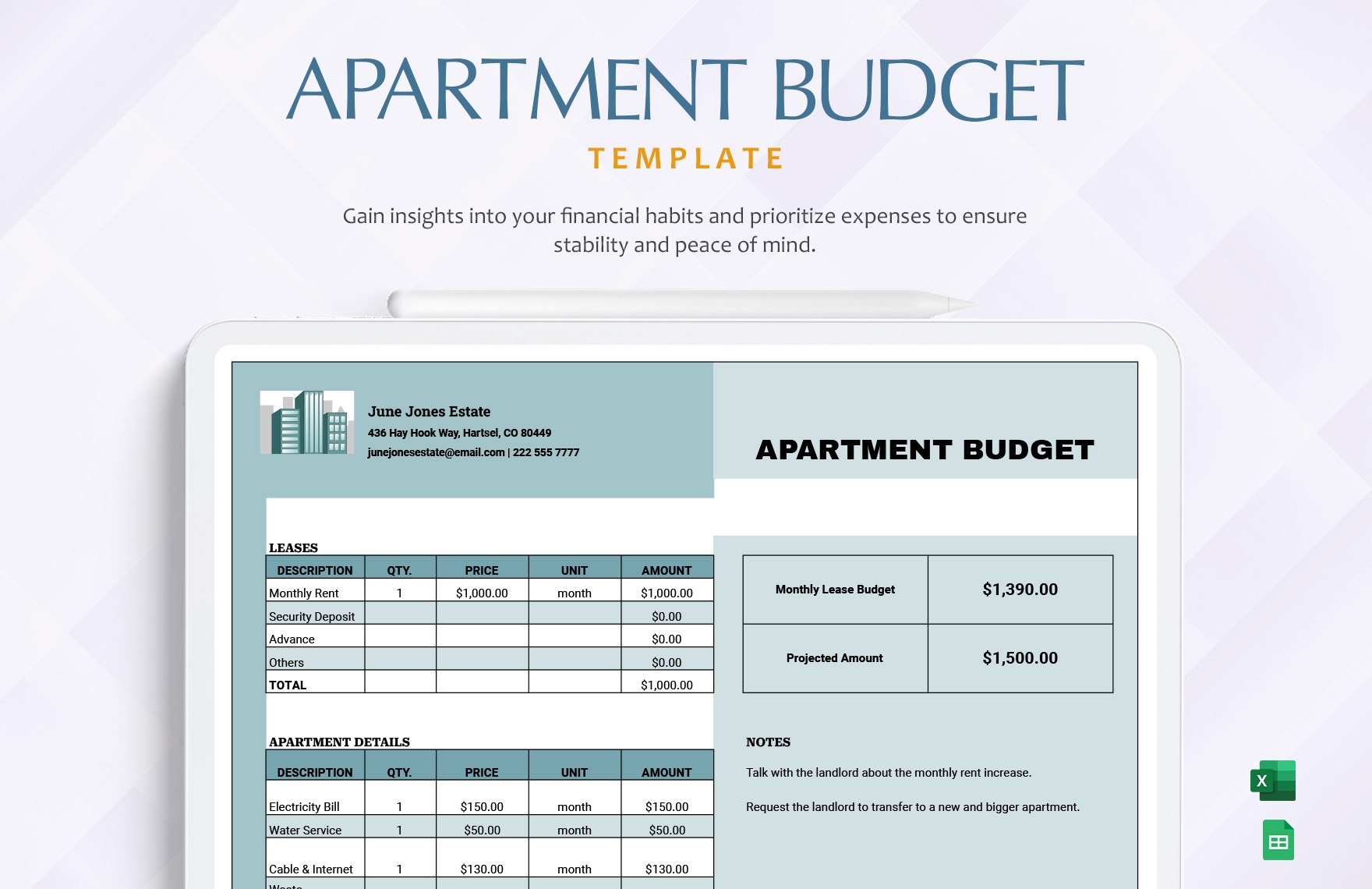 Free Home Budget Templates Editable And Printable