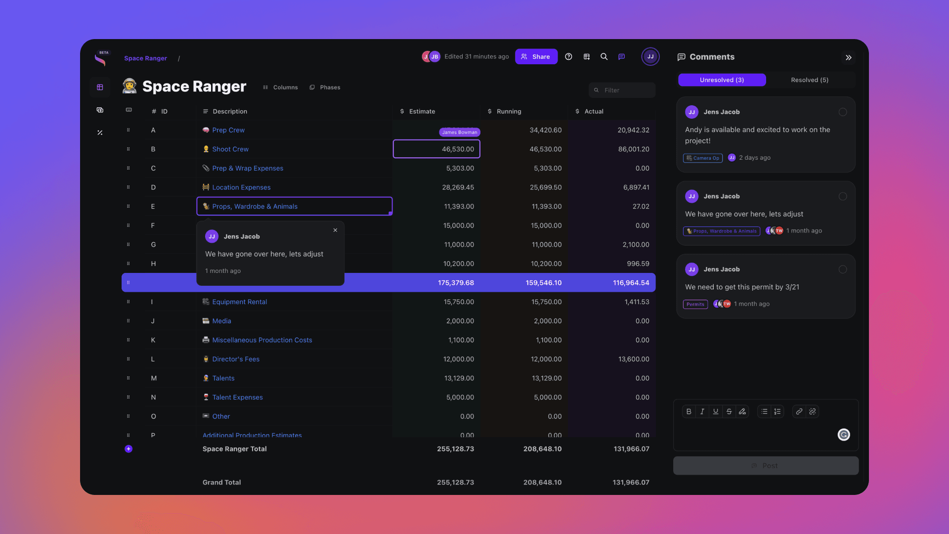 Free Podcast Budget Template Saturation