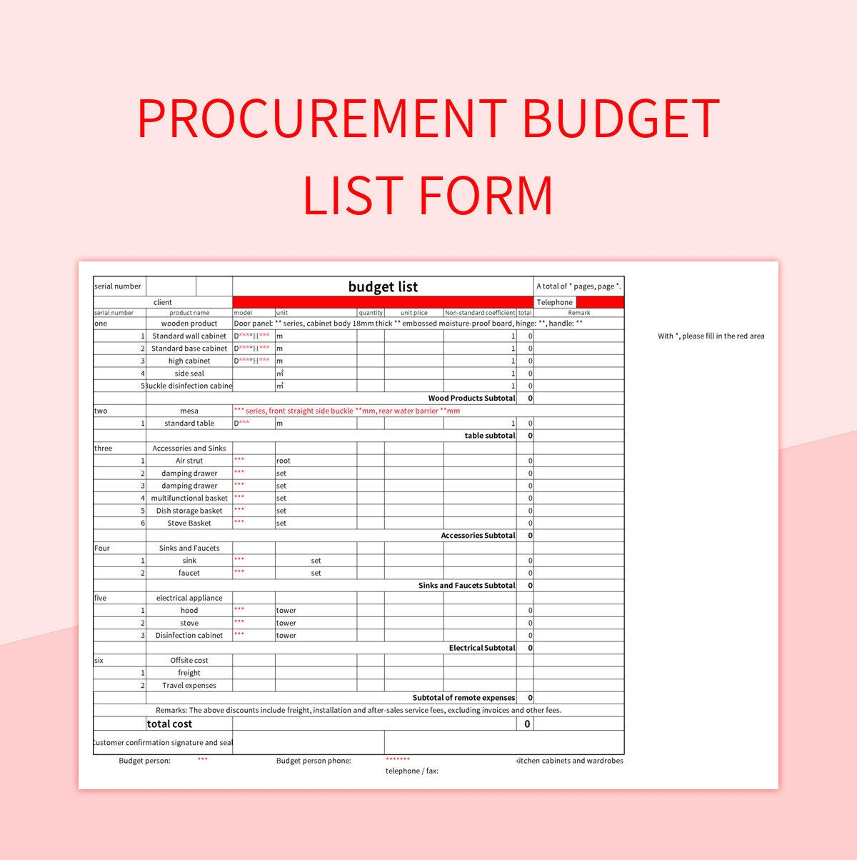 Procurement Budget Template