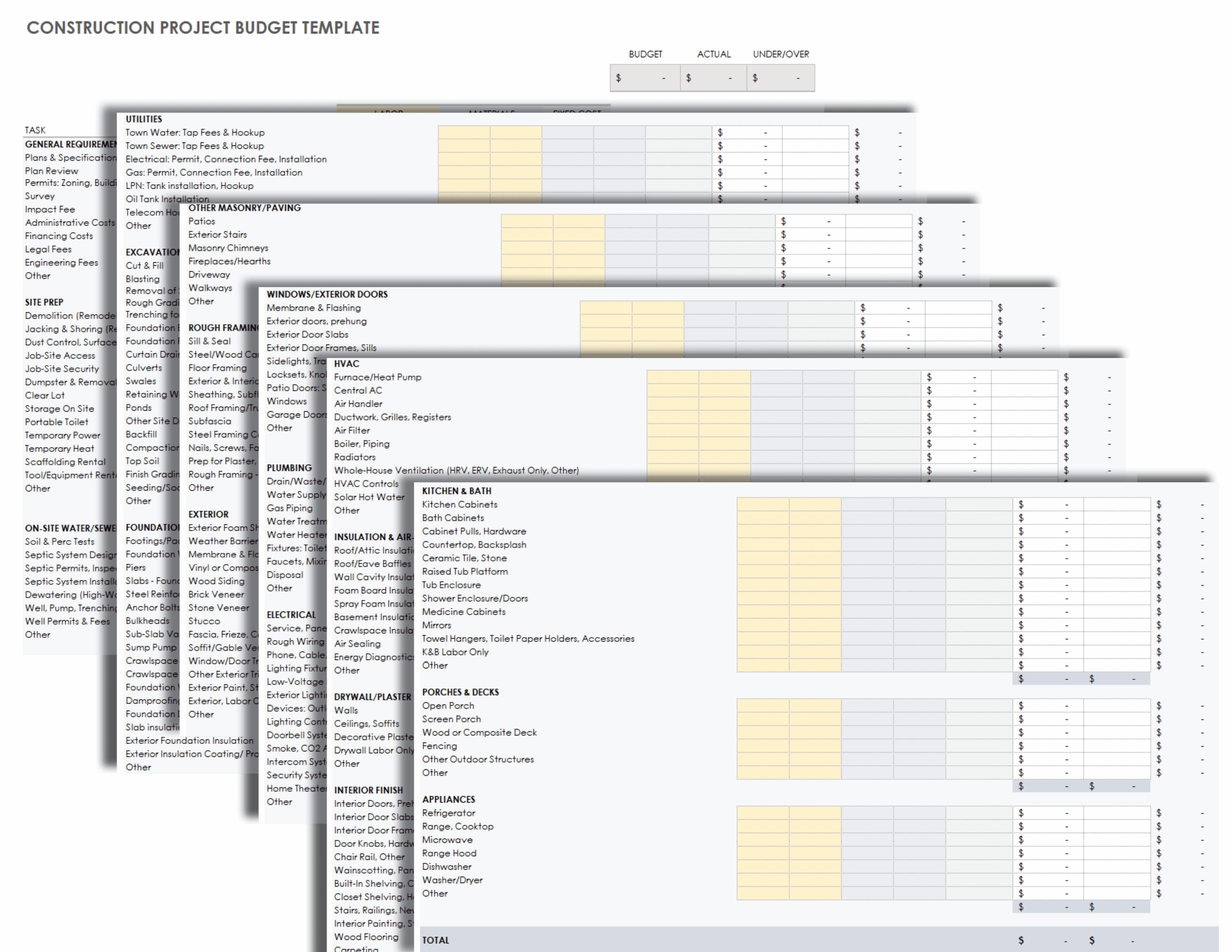 Preliminary Budget Template