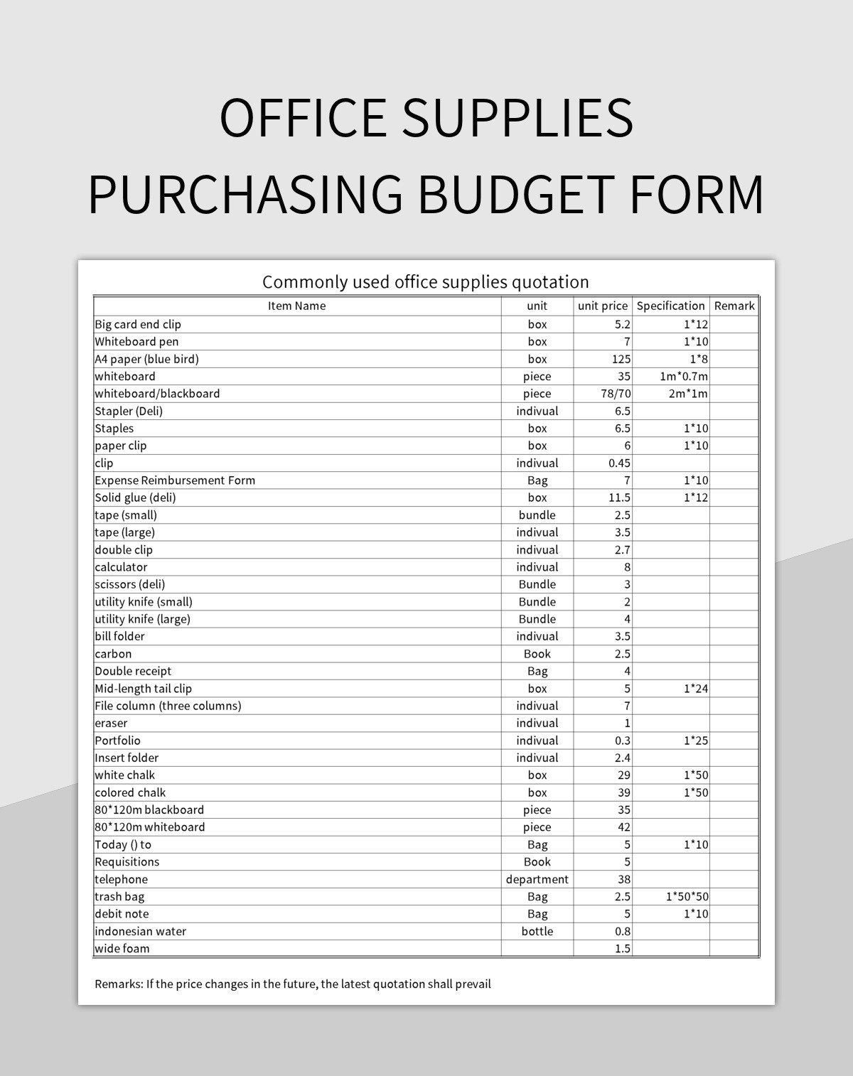 Free Purchase Budget Templates For Google Sheets And Microsoft Excel Slidesdocs