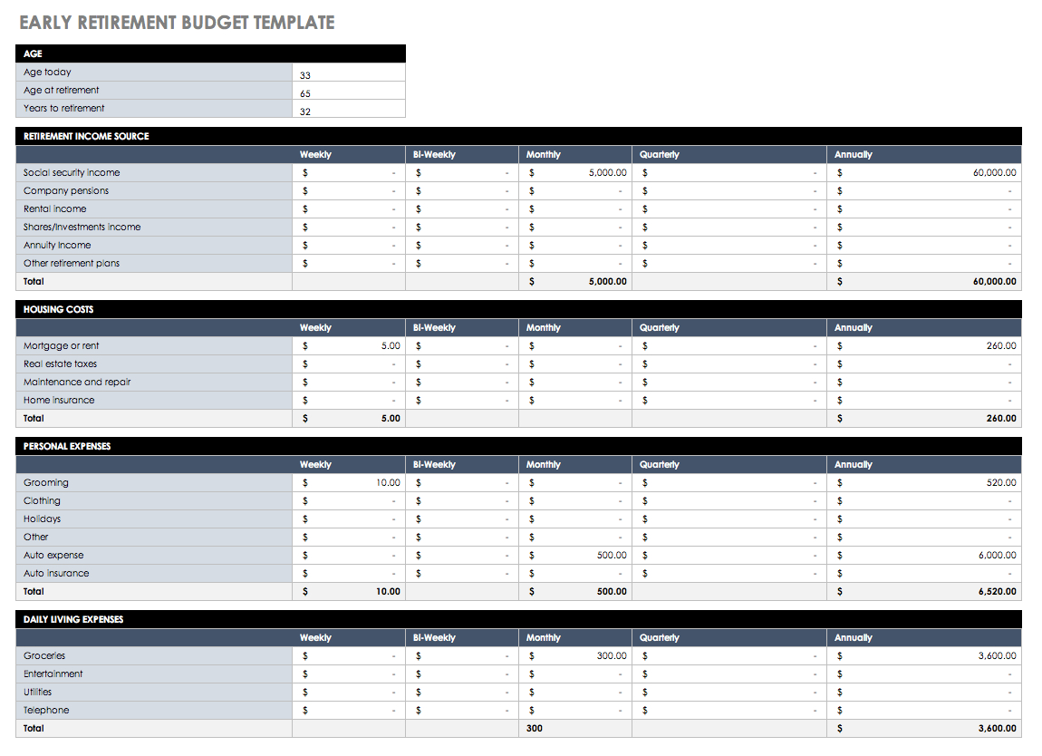Hoa Budget Template Excel Printable