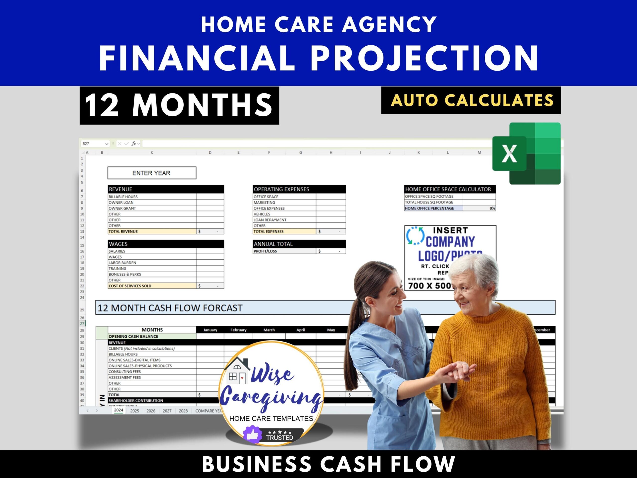 Home Care Financial Projection Template Annual Business 