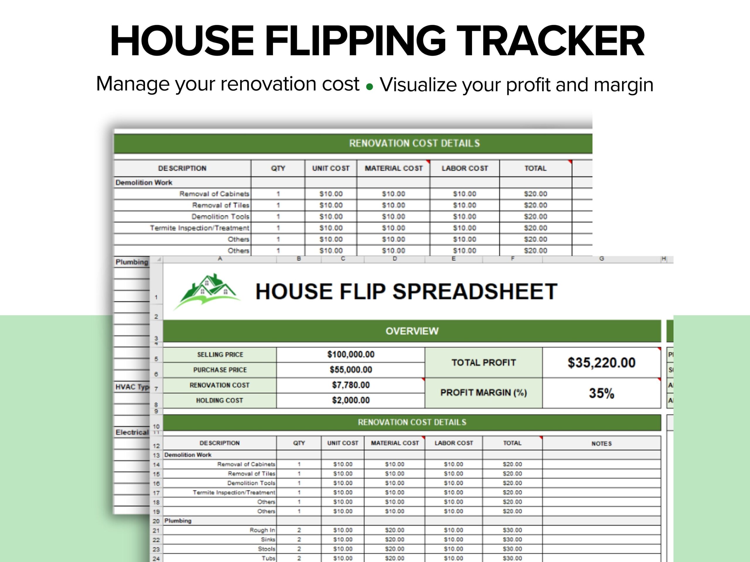 House Flip Budget Template