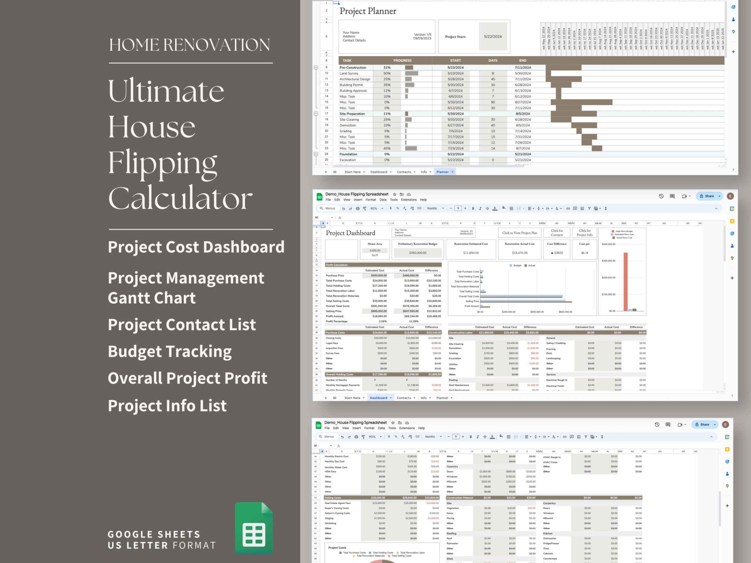 House Flipping Budget Spreadsheet Template