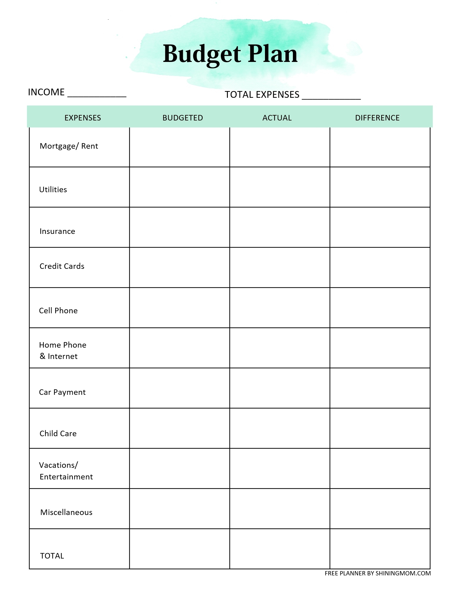 Household Budget Planner Free Printables To Help You Save More