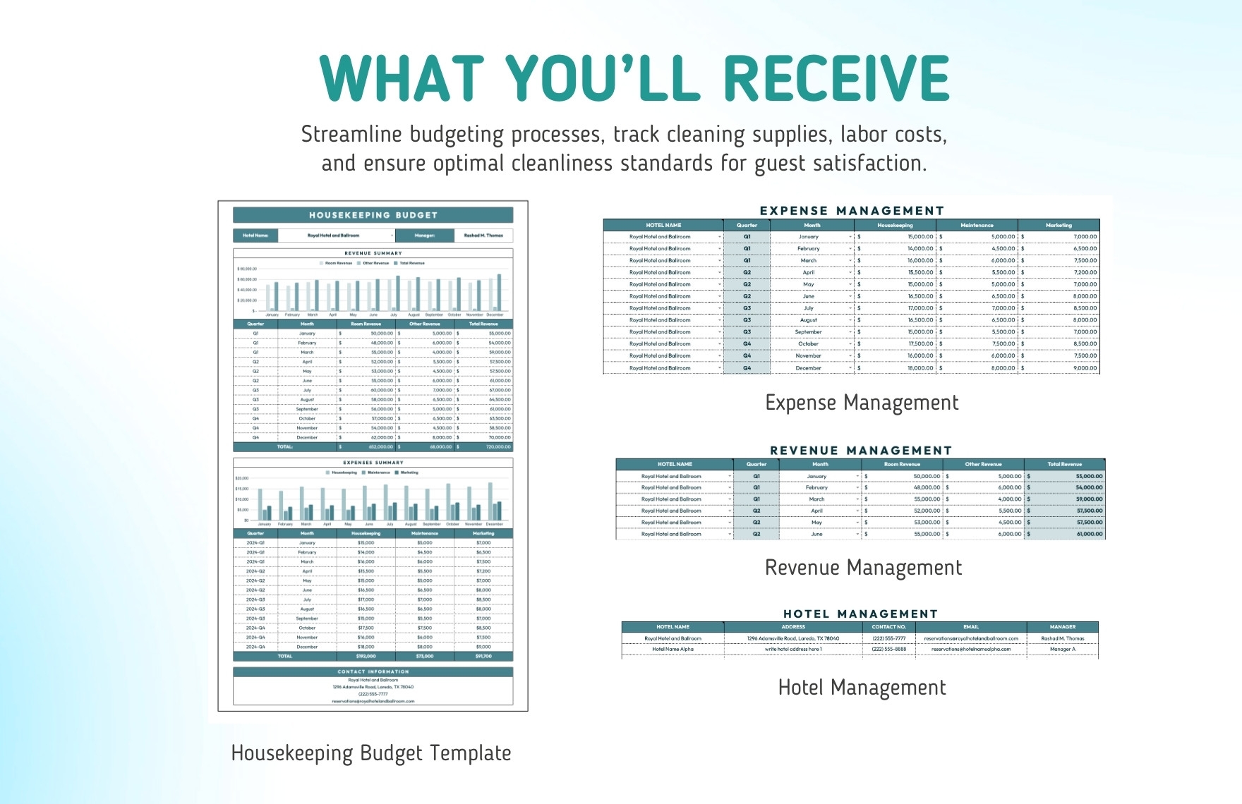 Housekeeping Budget Template In Excel Google Sheets Download 