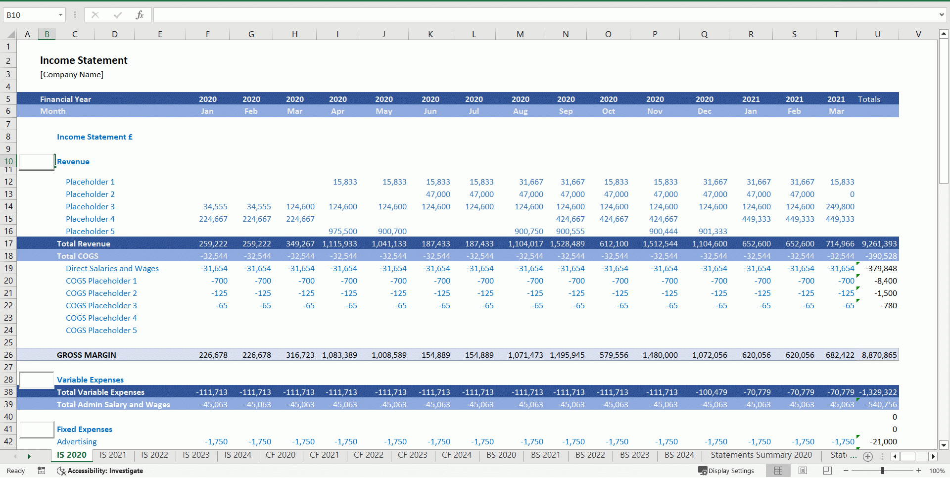 Logistics Company Finance Model Template Excel XLS