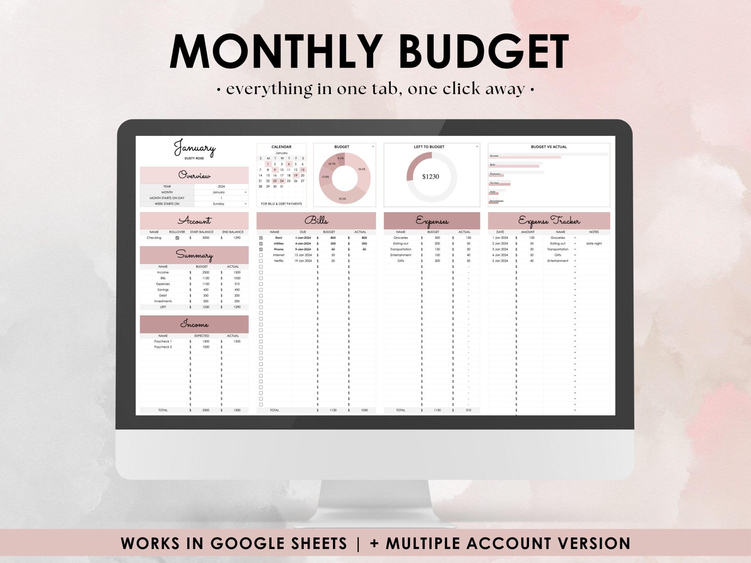 Easesence Budget Template