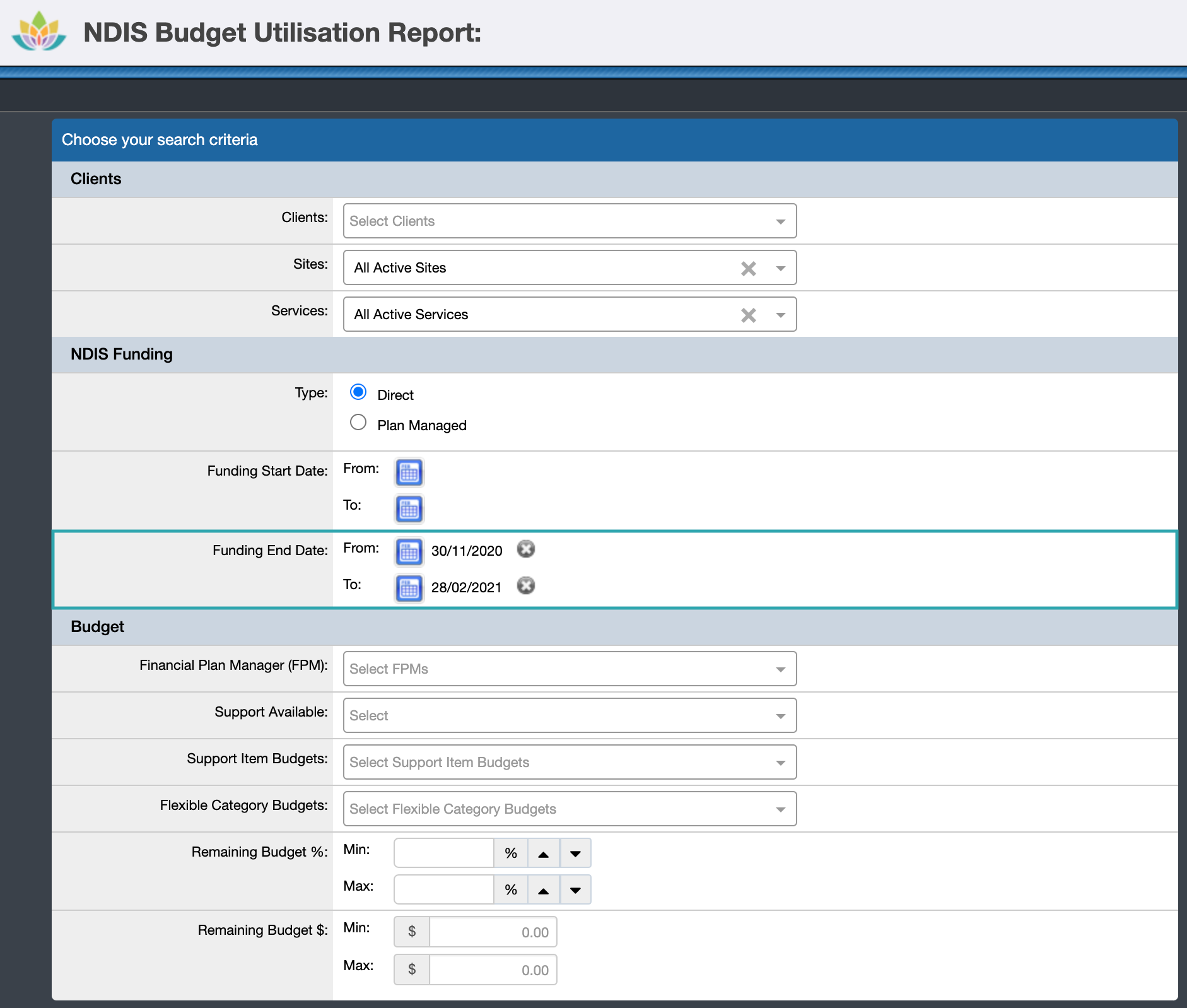 NDIS Budget Utilisation Report SupportAbility Knowledge Base